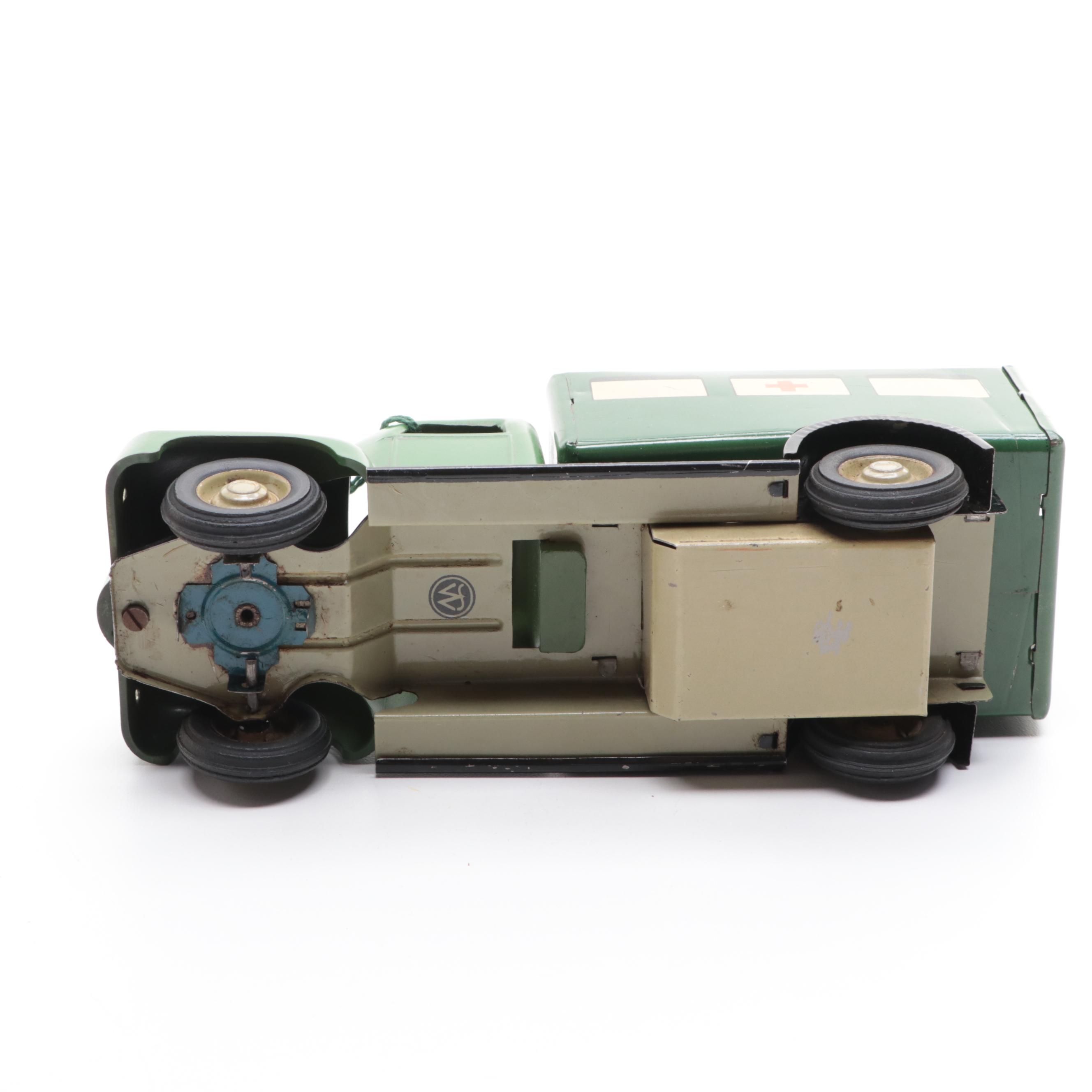 Friction Tin Litho Ambulance Toy, Mid to Late 20th Century