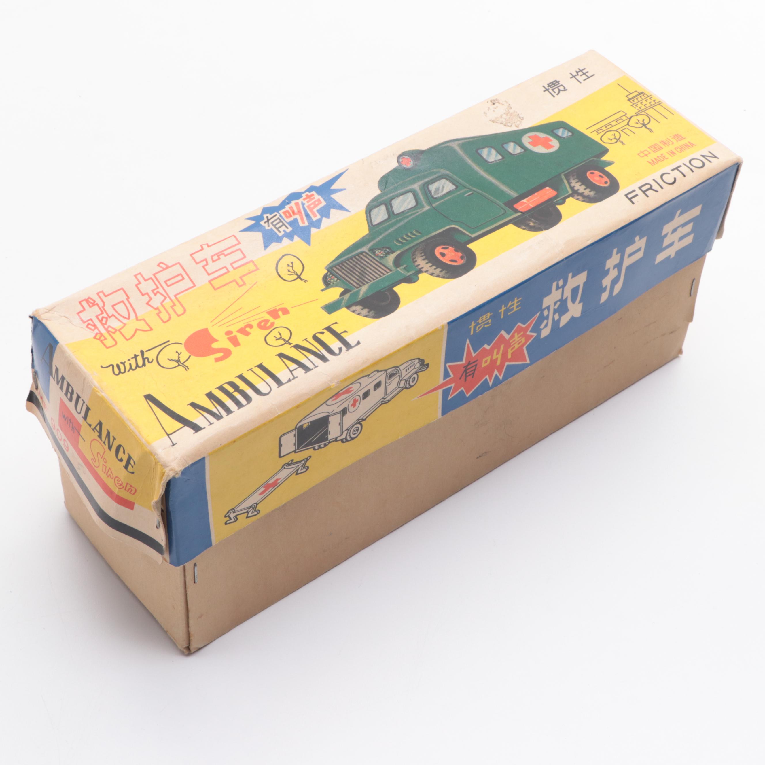 Friction Tin Litho Ambulance Toy, Mid to Late 20th Century