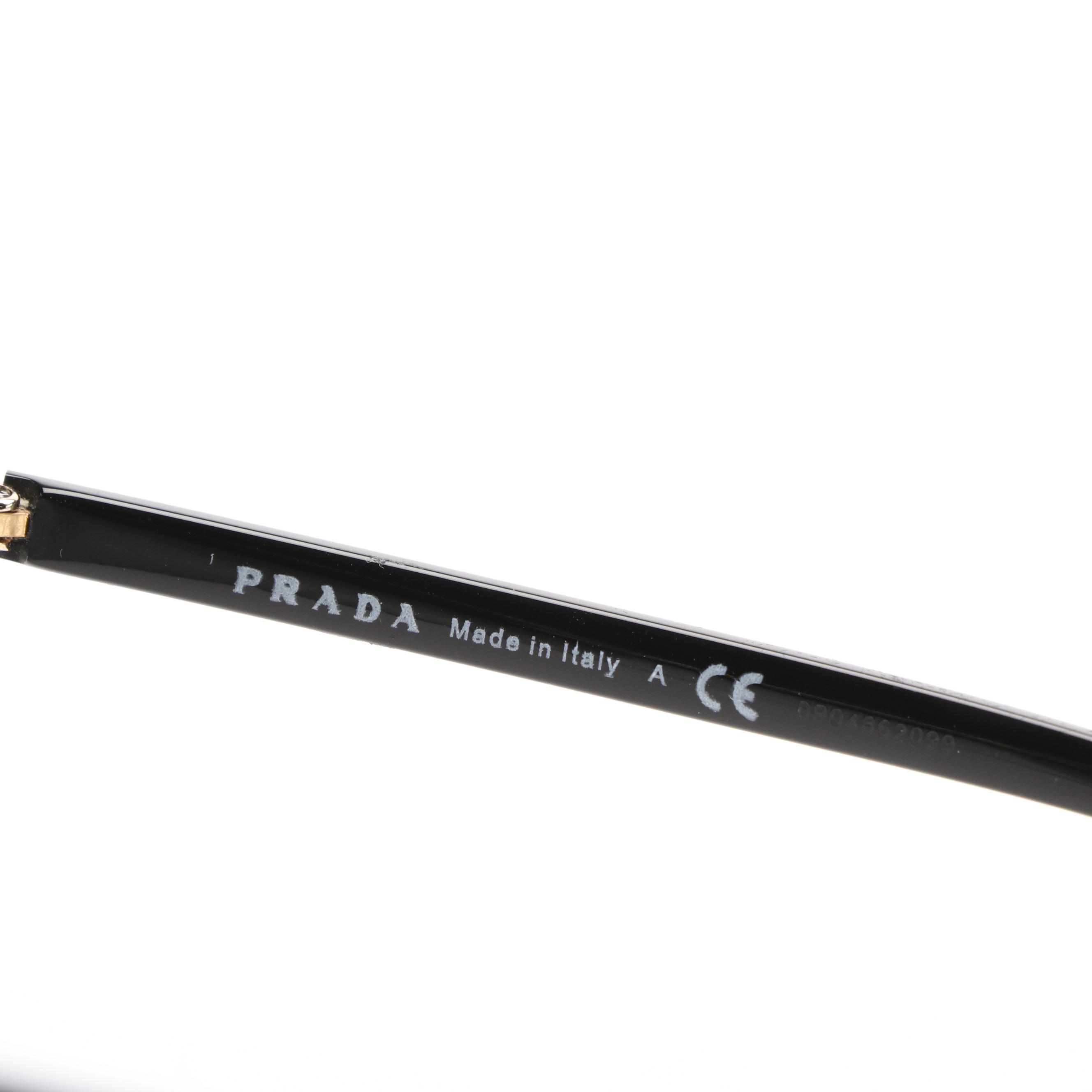 Prada PR68VS Round Pale Gold Sunglasses With Case