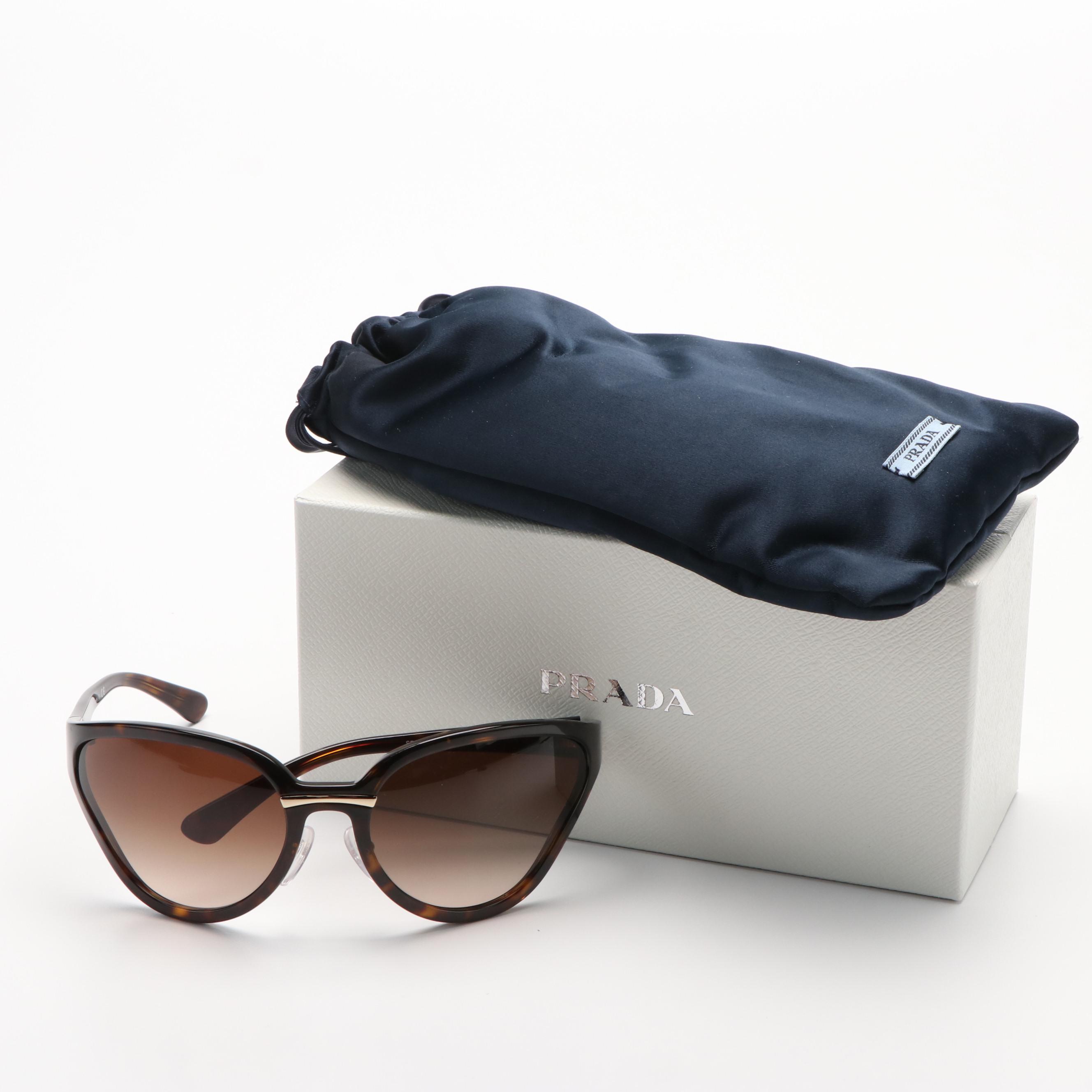 Prada PR22VS Butterfly Havana and Brown Gradient Sunglasses With Case