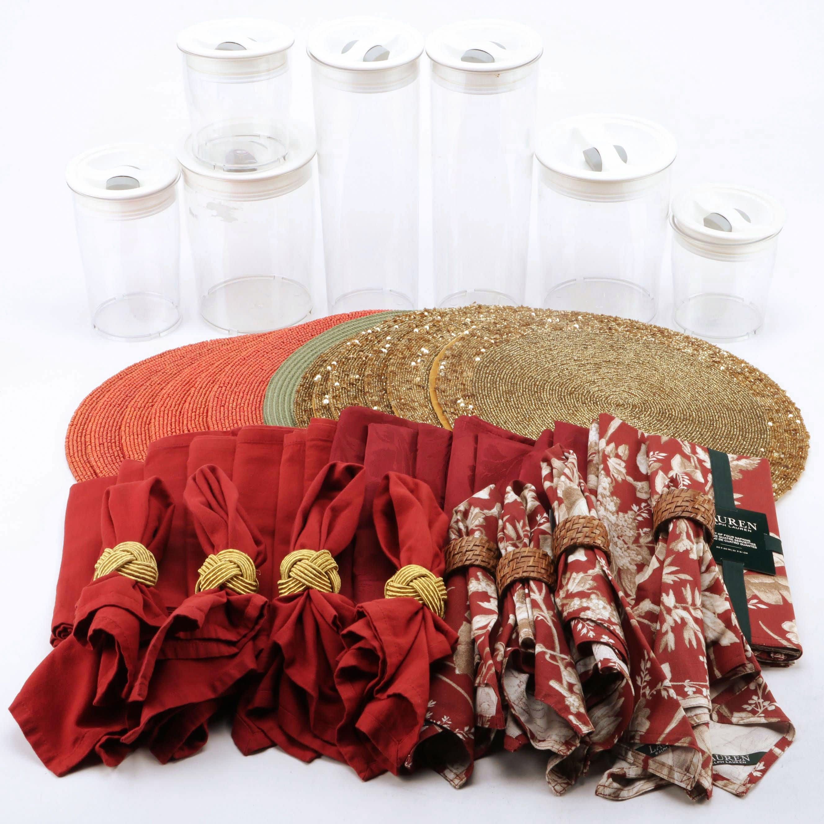 Ralph Lauren Napkins with Other Table Linens and Food Storage Containers