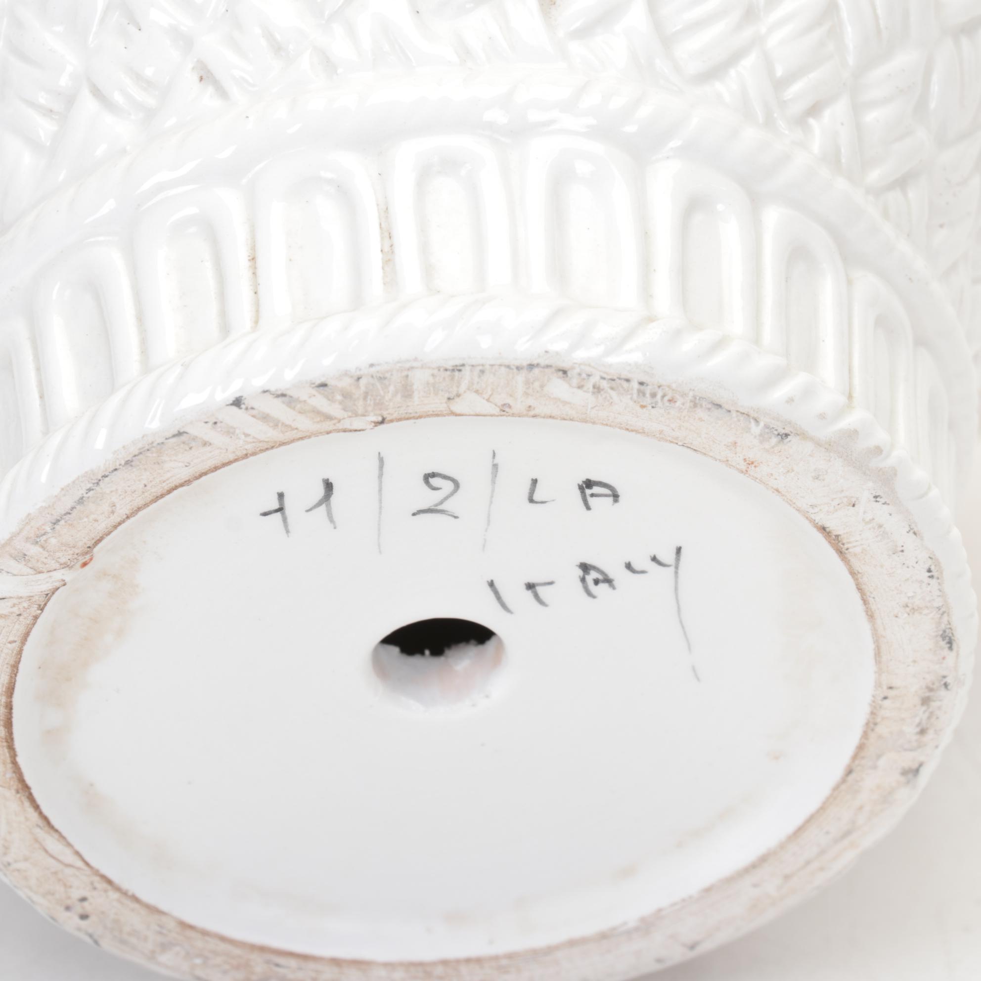 Pair of Italian Majolica Lemon and Orange Tabletop Topiaries