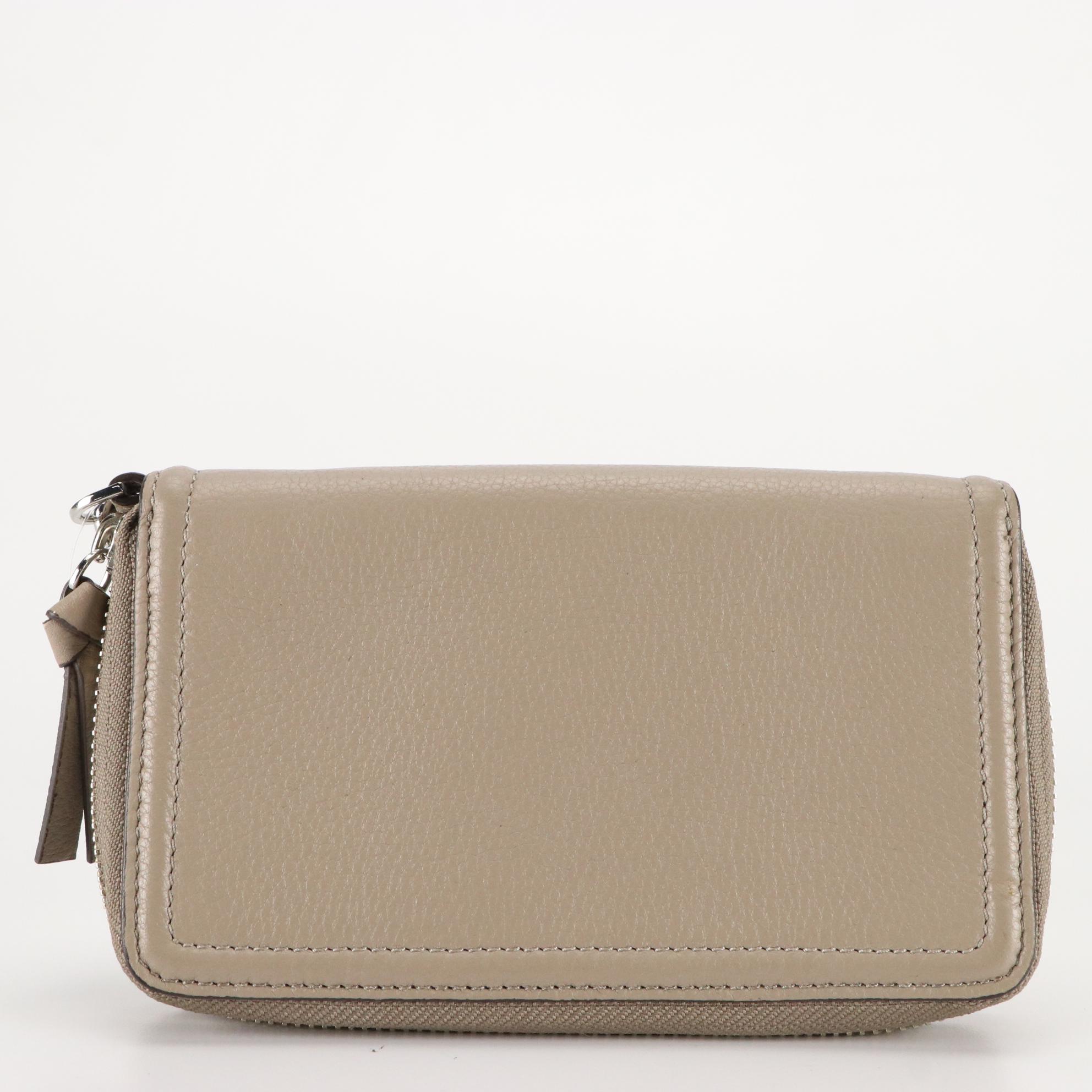 Tory Burch Harper Zip-Around Coin Case and Wristlet Clutch in Grain Leather