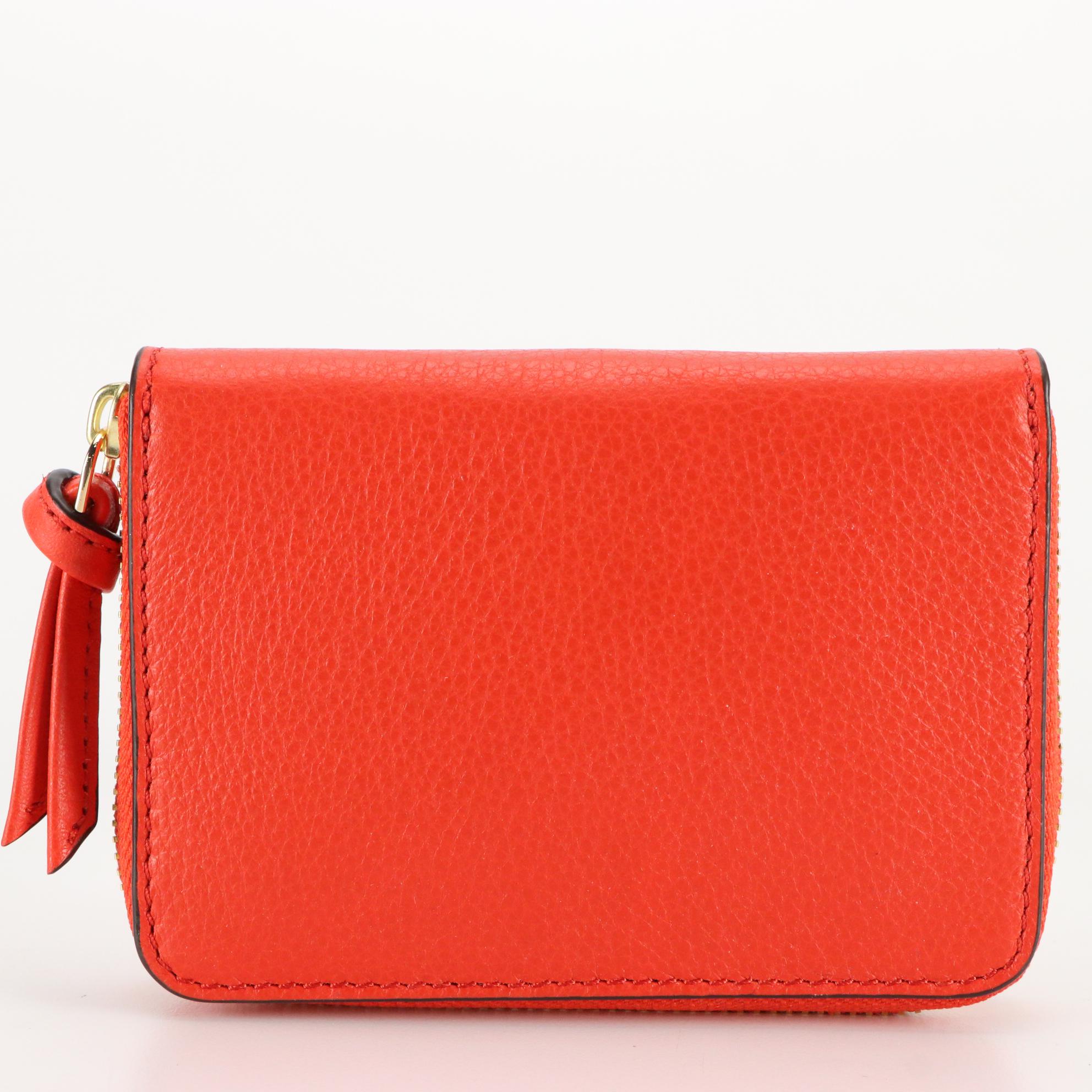 Tory Burch Harper Zip-Around Coin Case and Wristlet Clutch in Grain Leather