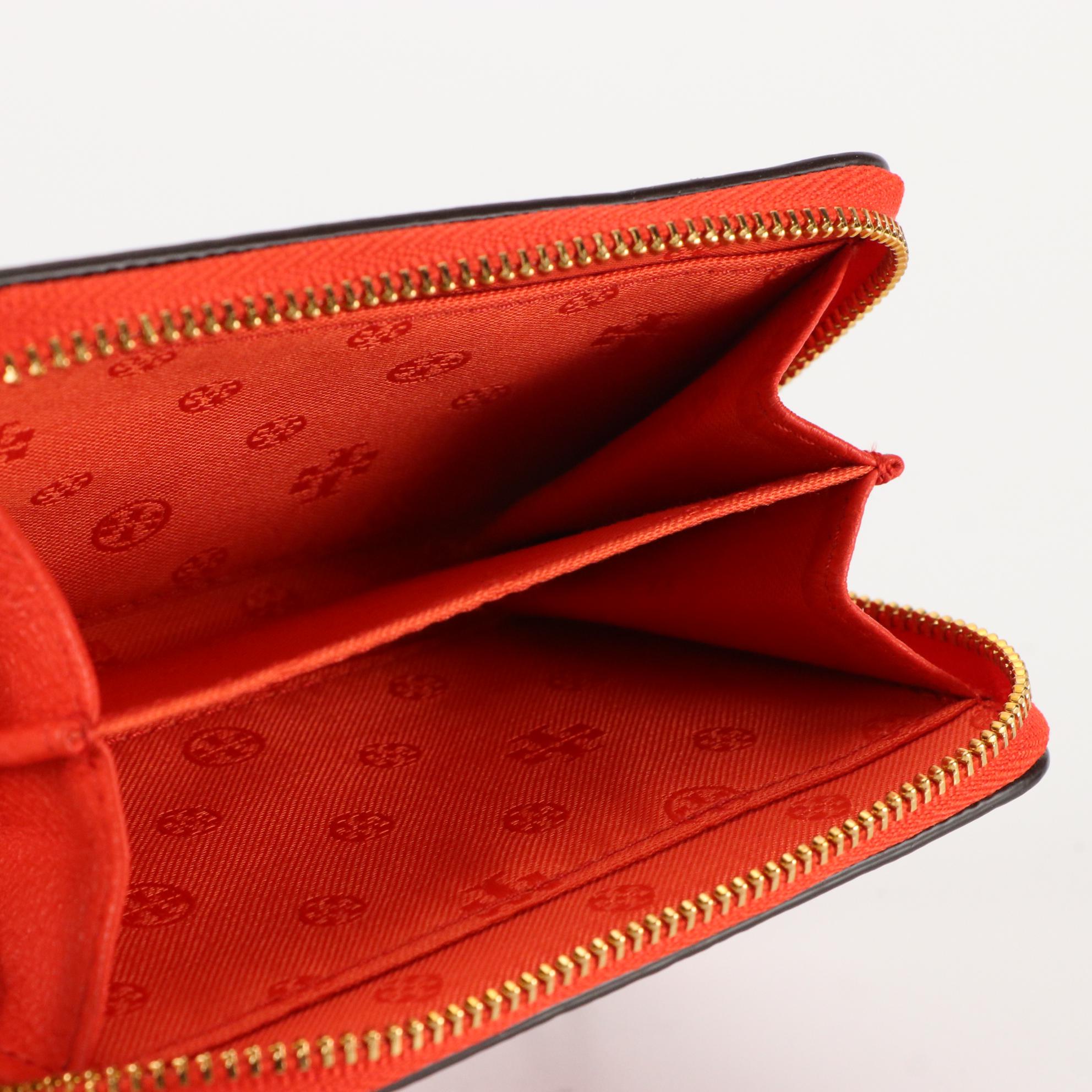 Tory Burch Harper Zip-Around Coin Case and Wristlet Clutch in Grain Leather