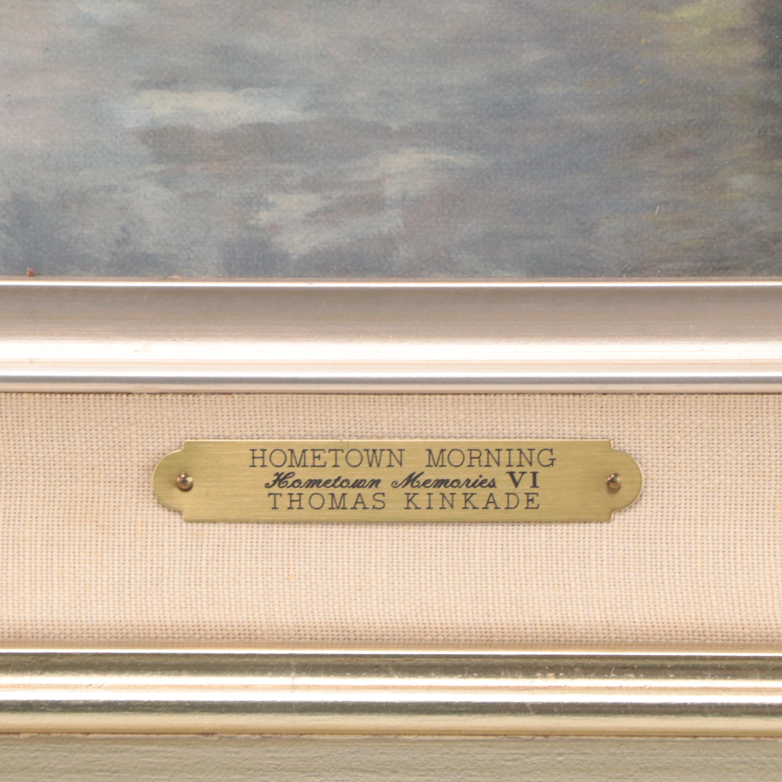 Thomas Kinkade Embellished Offset Lithograph "Hometown Morning"