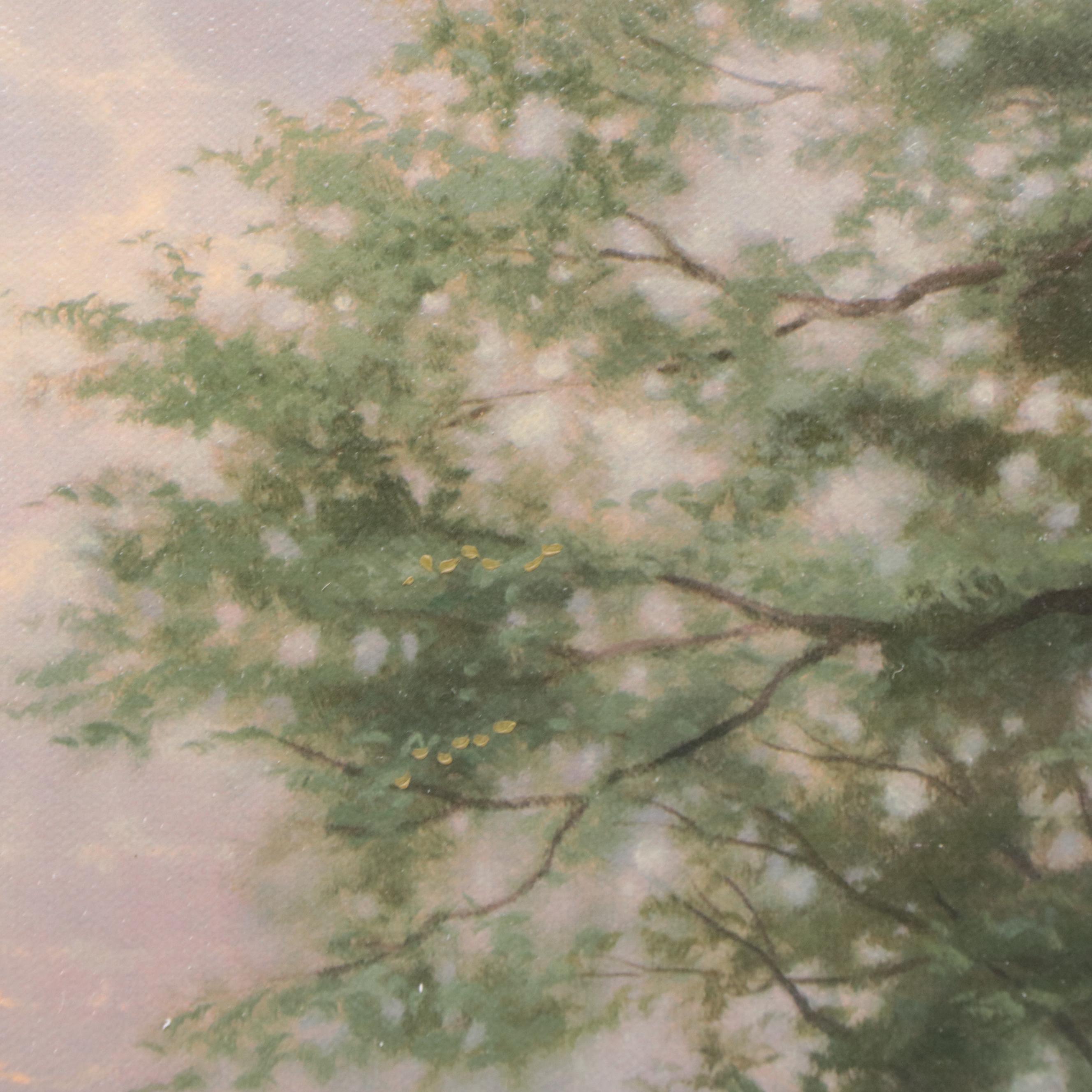 Thomas Kinkade Embellished Offset Lithograph "Hometown Morning"