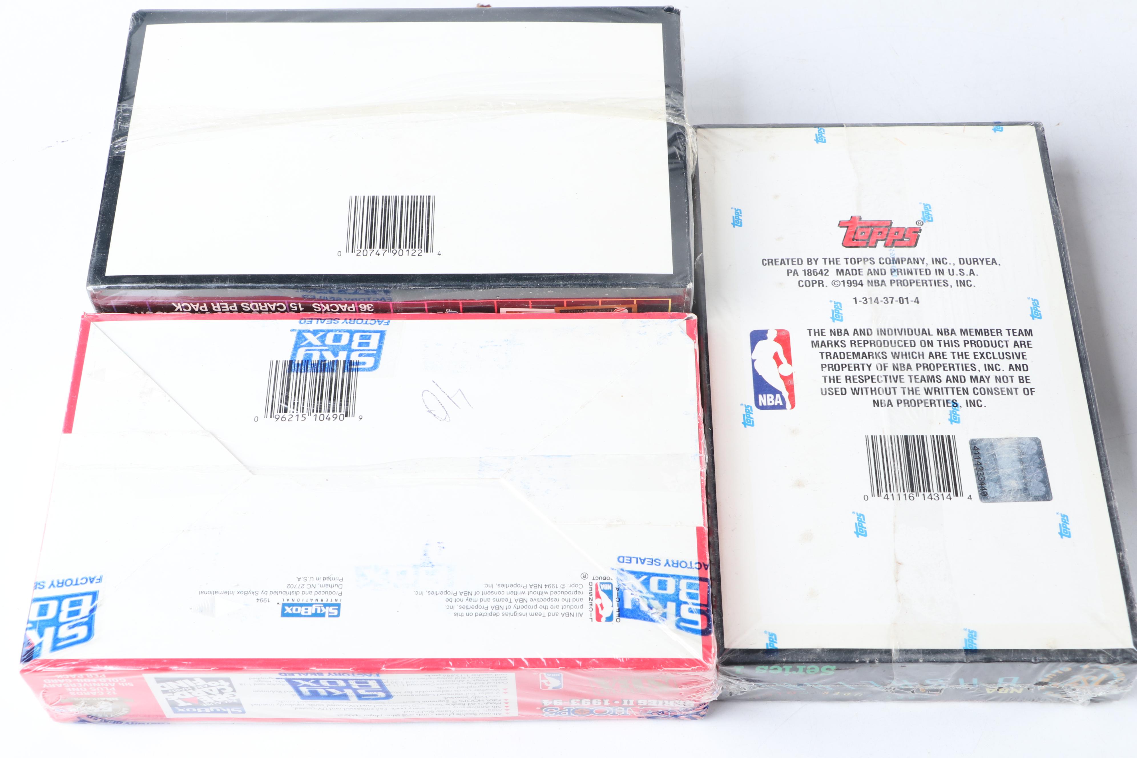 Skybox, Stadium Club, NBA Hoops, and More Sealed Basketball Card Boxes