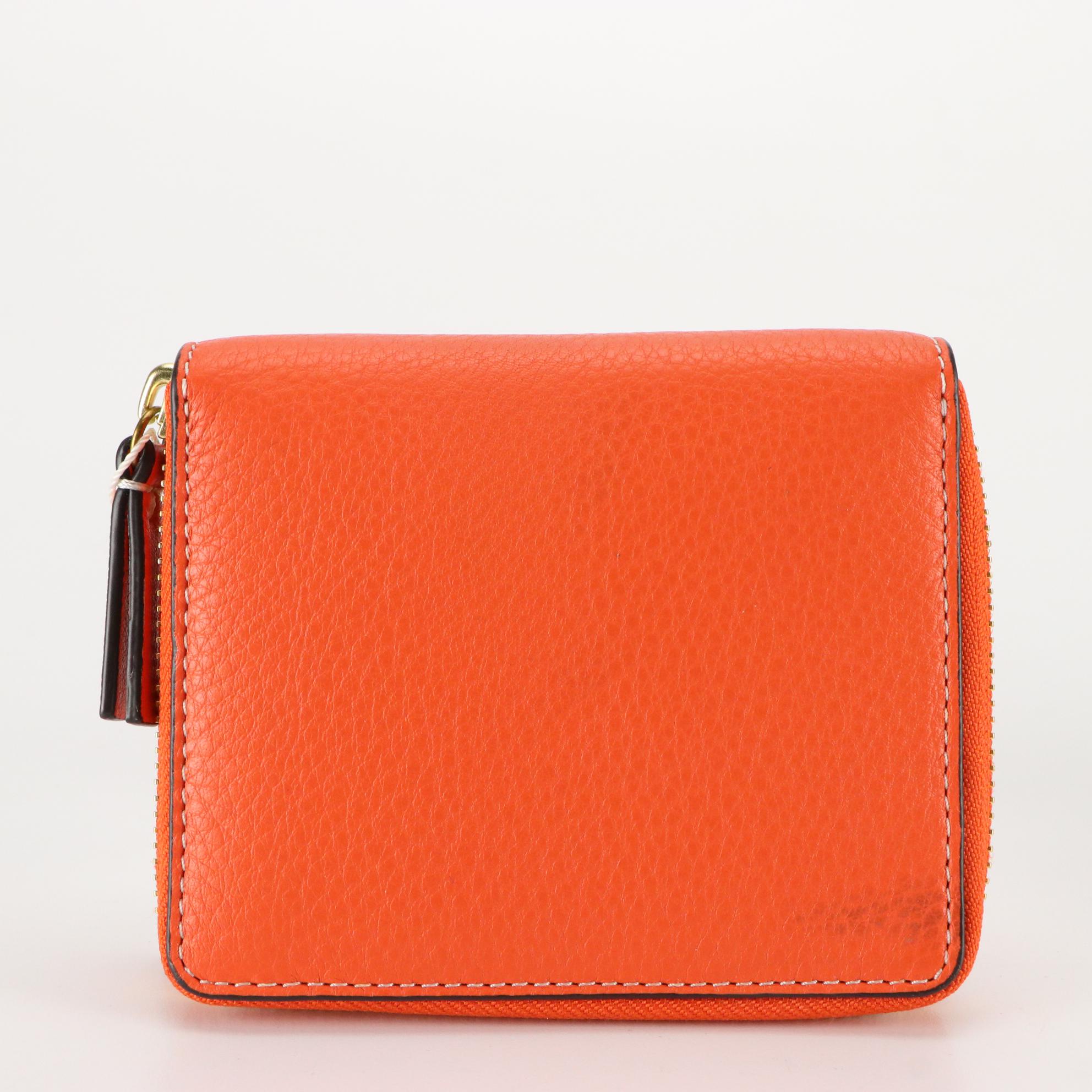 Tory Burch Perforated Logo Grain Leather and Patent Leather Zip-Around Wallets