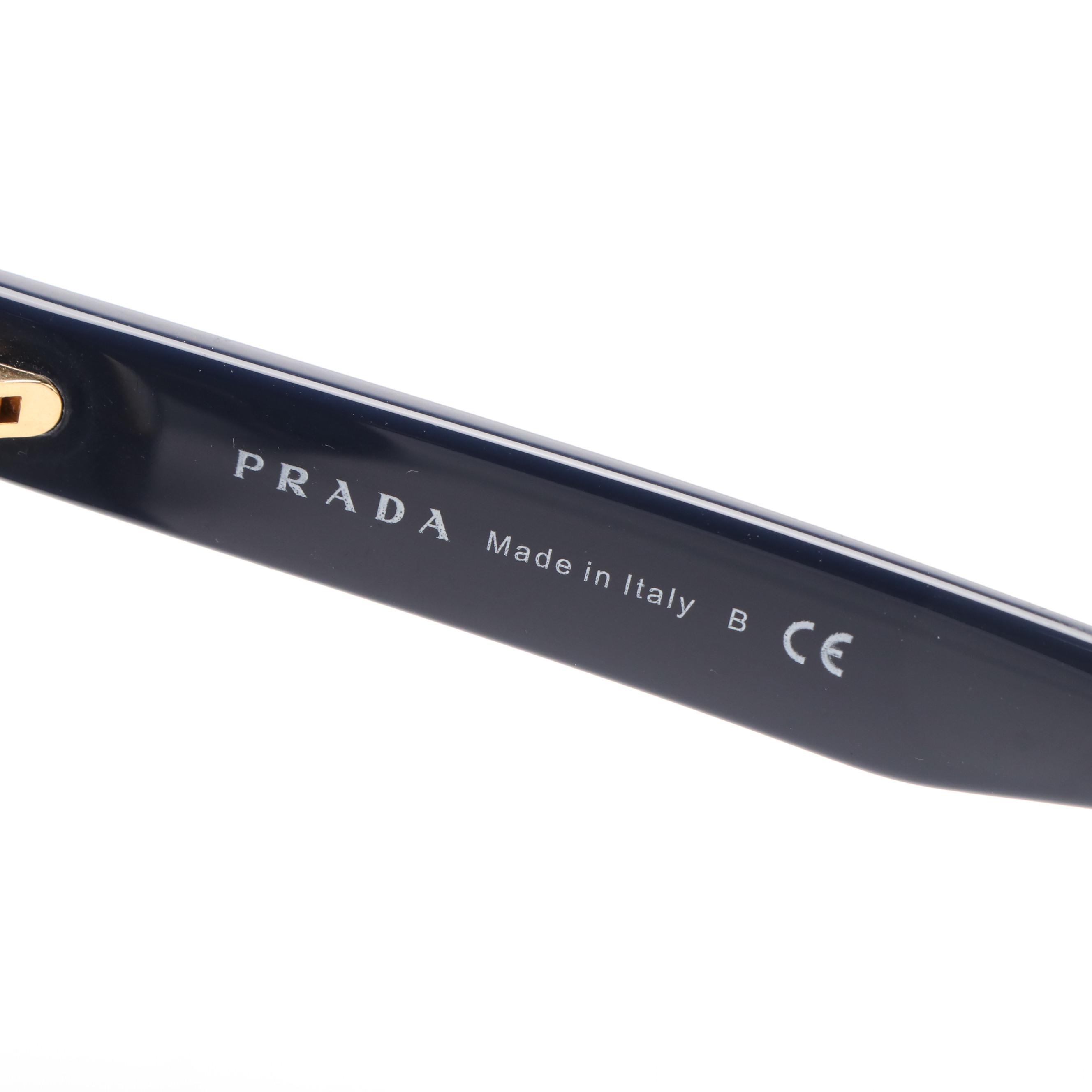 Prada PR21SSF Cat-Eye Havana and Dark Blue Sunglasses With Case