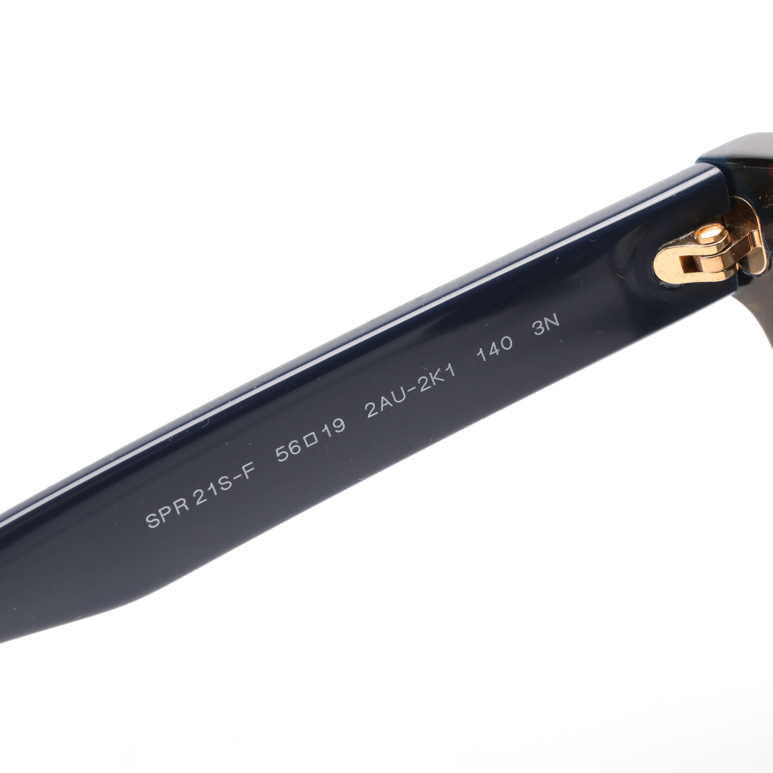 Prada PR21SSF Cat-Eye Havana and Dark Blue Sunglasses With Case