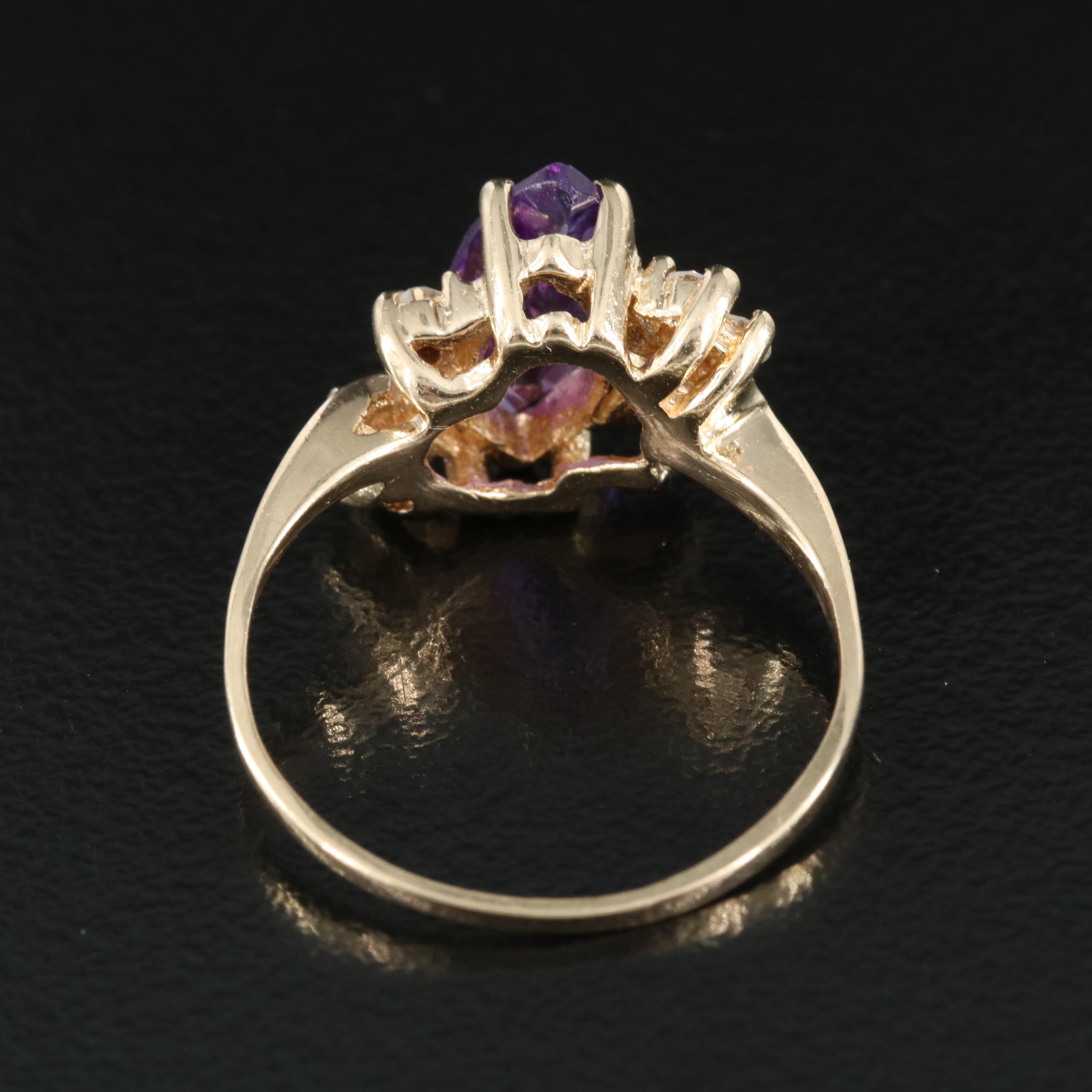 14K Amethyst and Diamond Ring