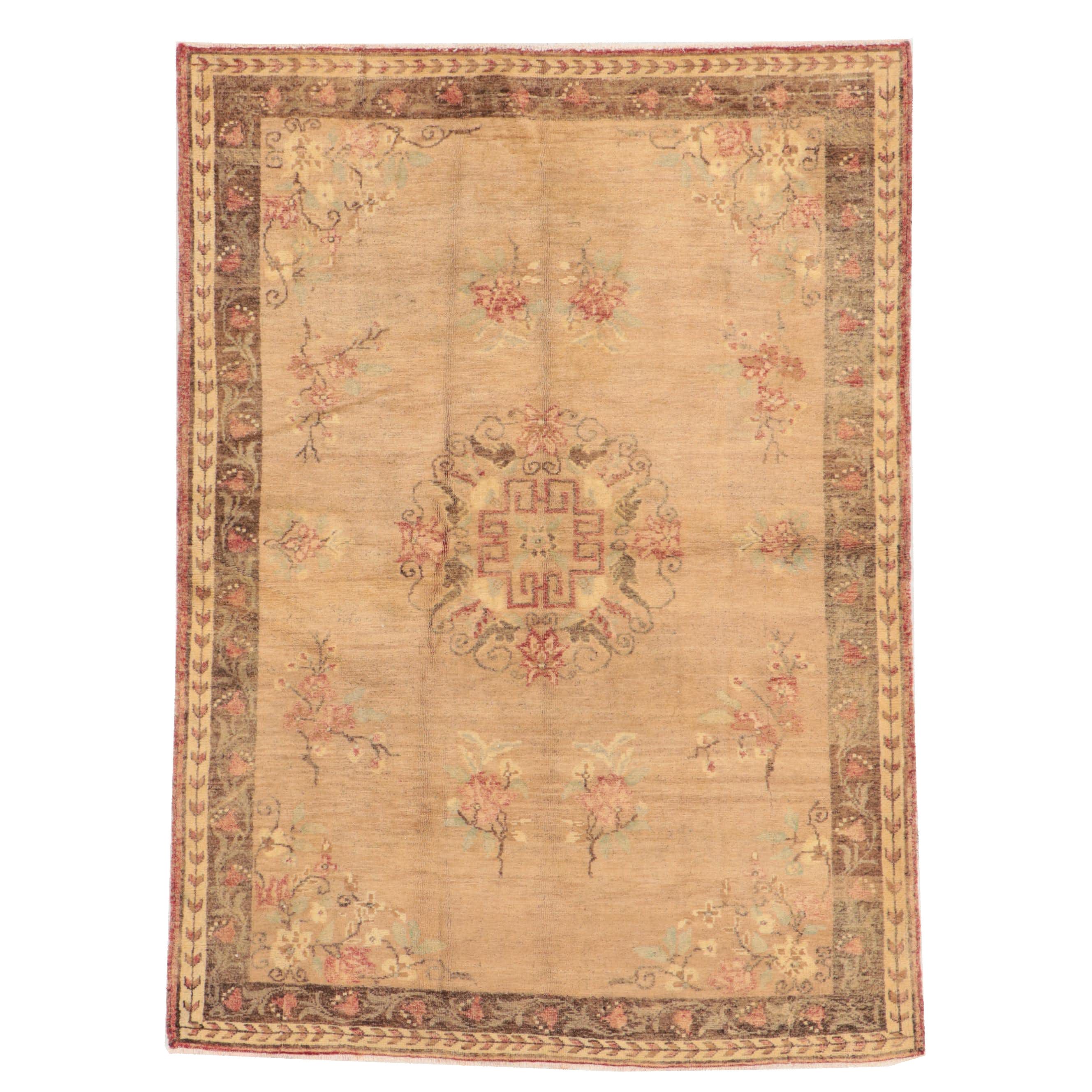 5'6 x 7'8 Hand-Knotted Turkish Oushak Area Rug
