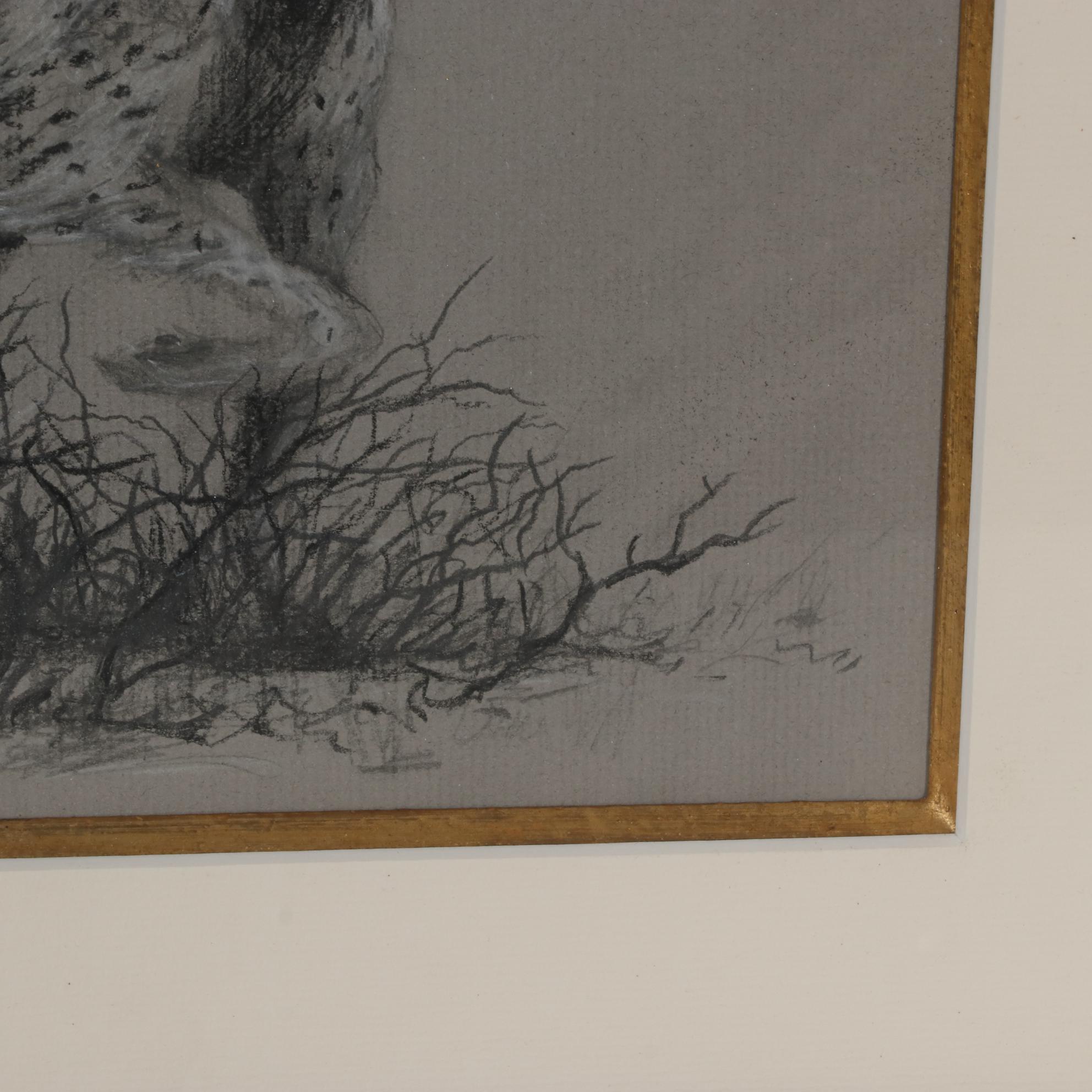 Mixed Media Drawing of Hunting Dog