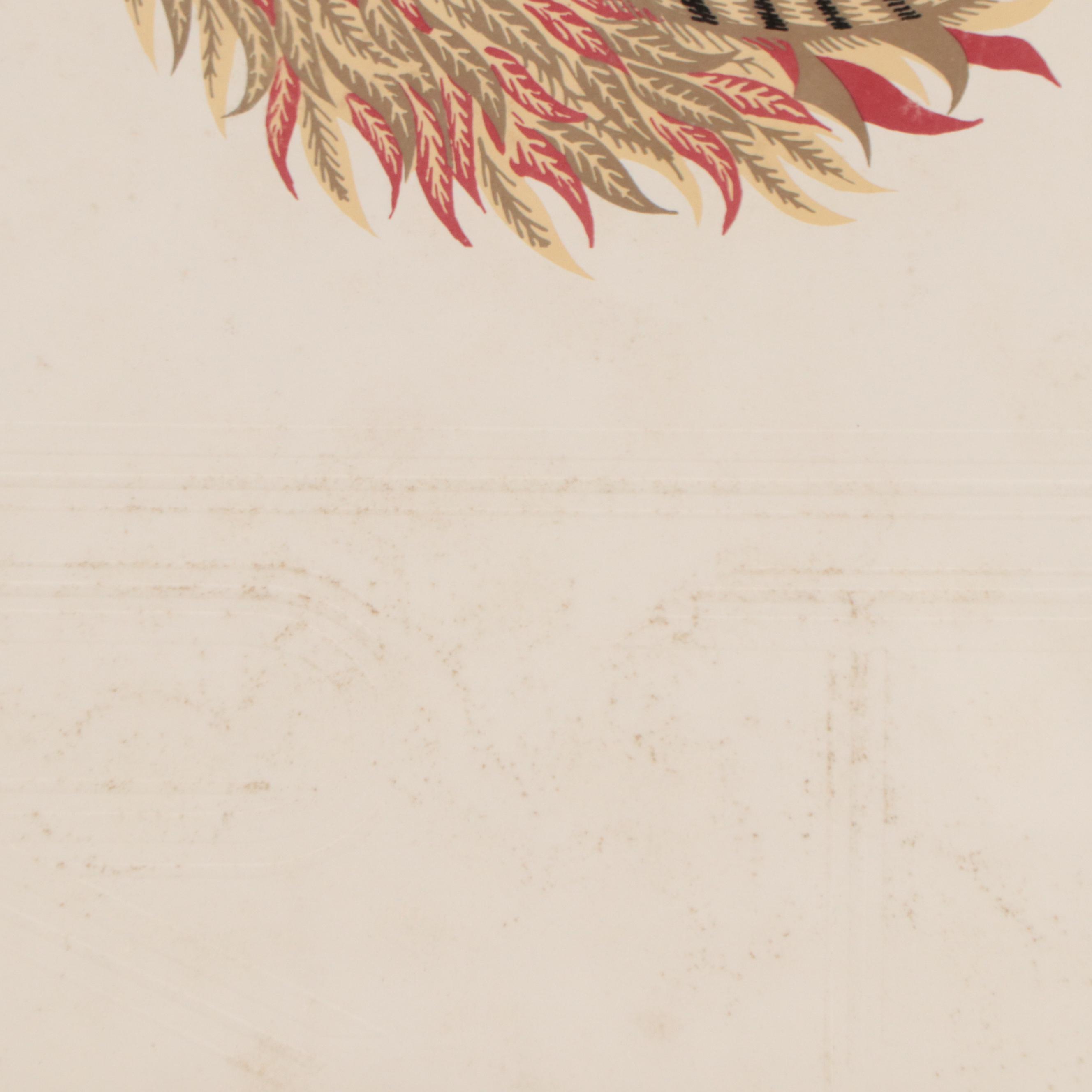 Lithograph After Erté "Tiger Lady in Tree"