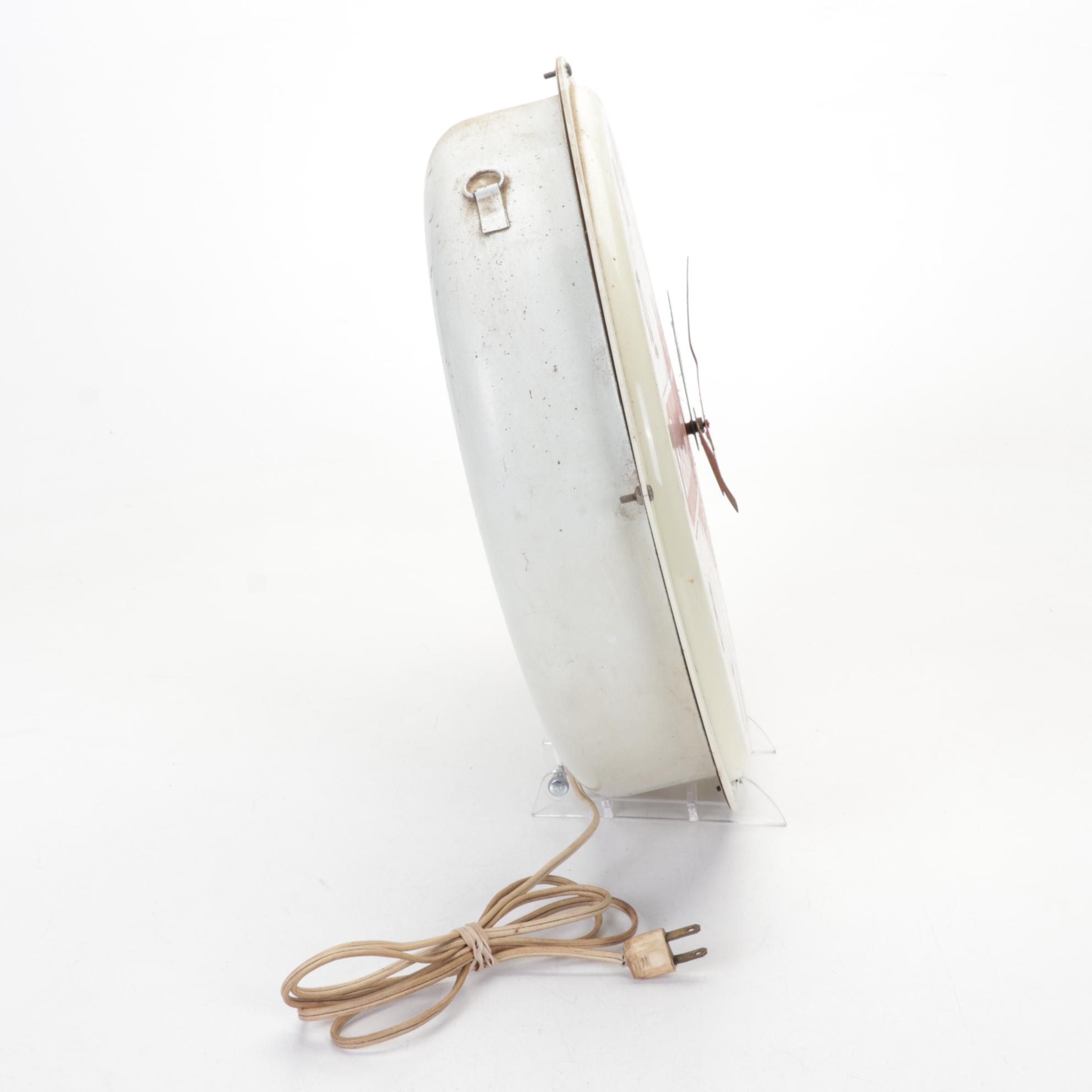 Briggs & Stratton Gasoline Engines Illuminated Advertising Clock, Mid-20th C.