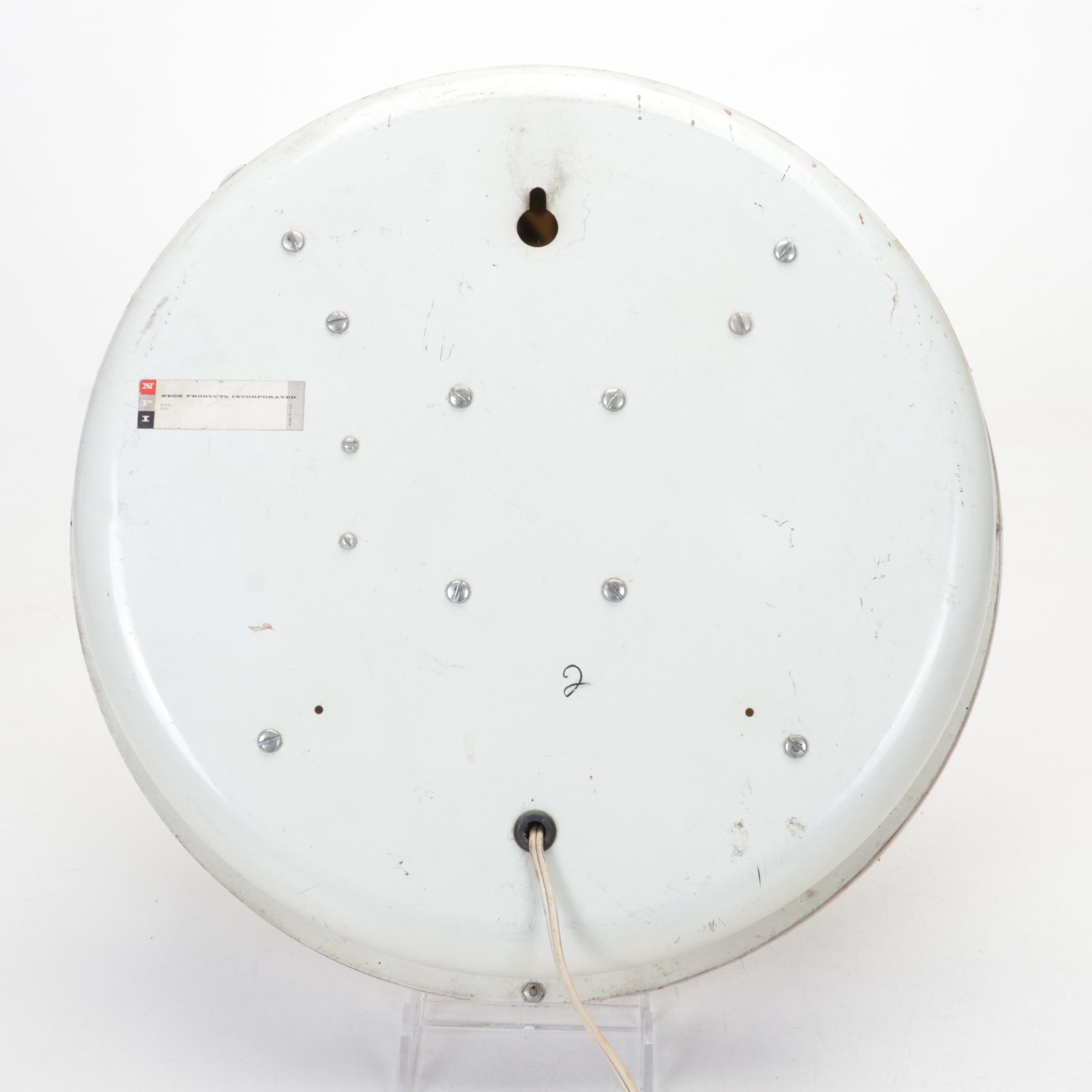 Briggs & Stratton Gasoline Engines Illuminated Advertising Clock, Mid-20th C.