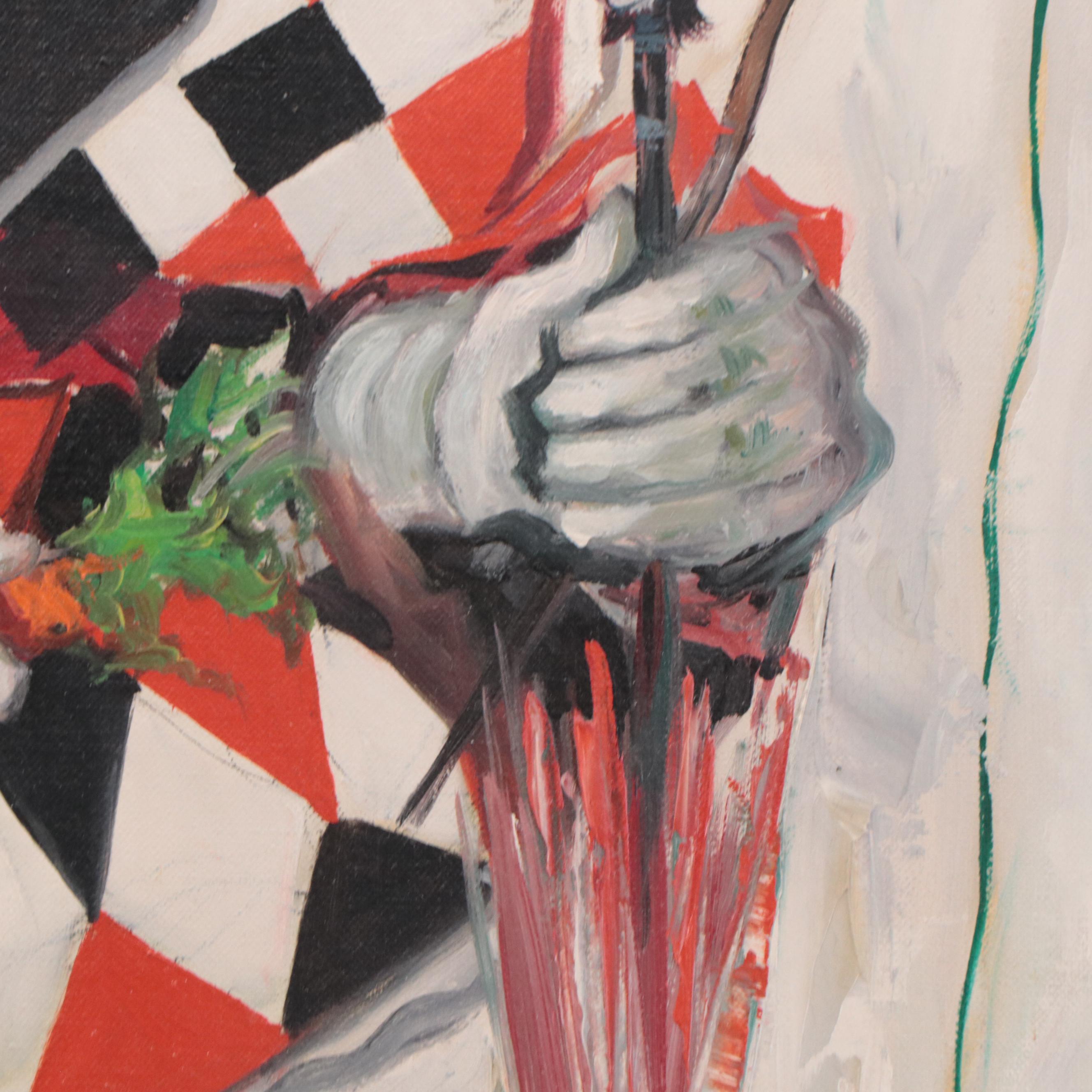 Louis Spiegel Clown Portrait Oil Painting