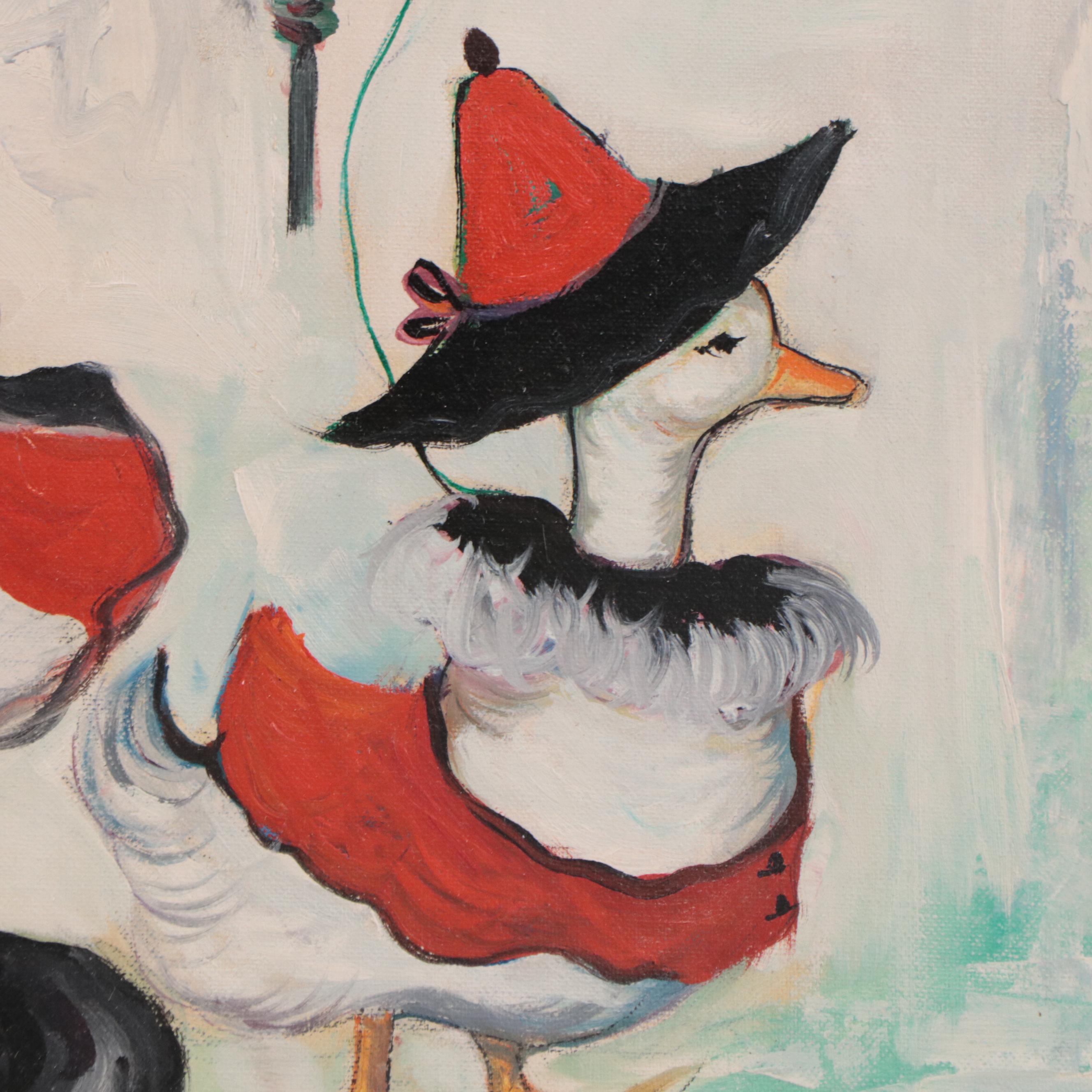 Louis Spiegel Clown Portrait Oil Painting