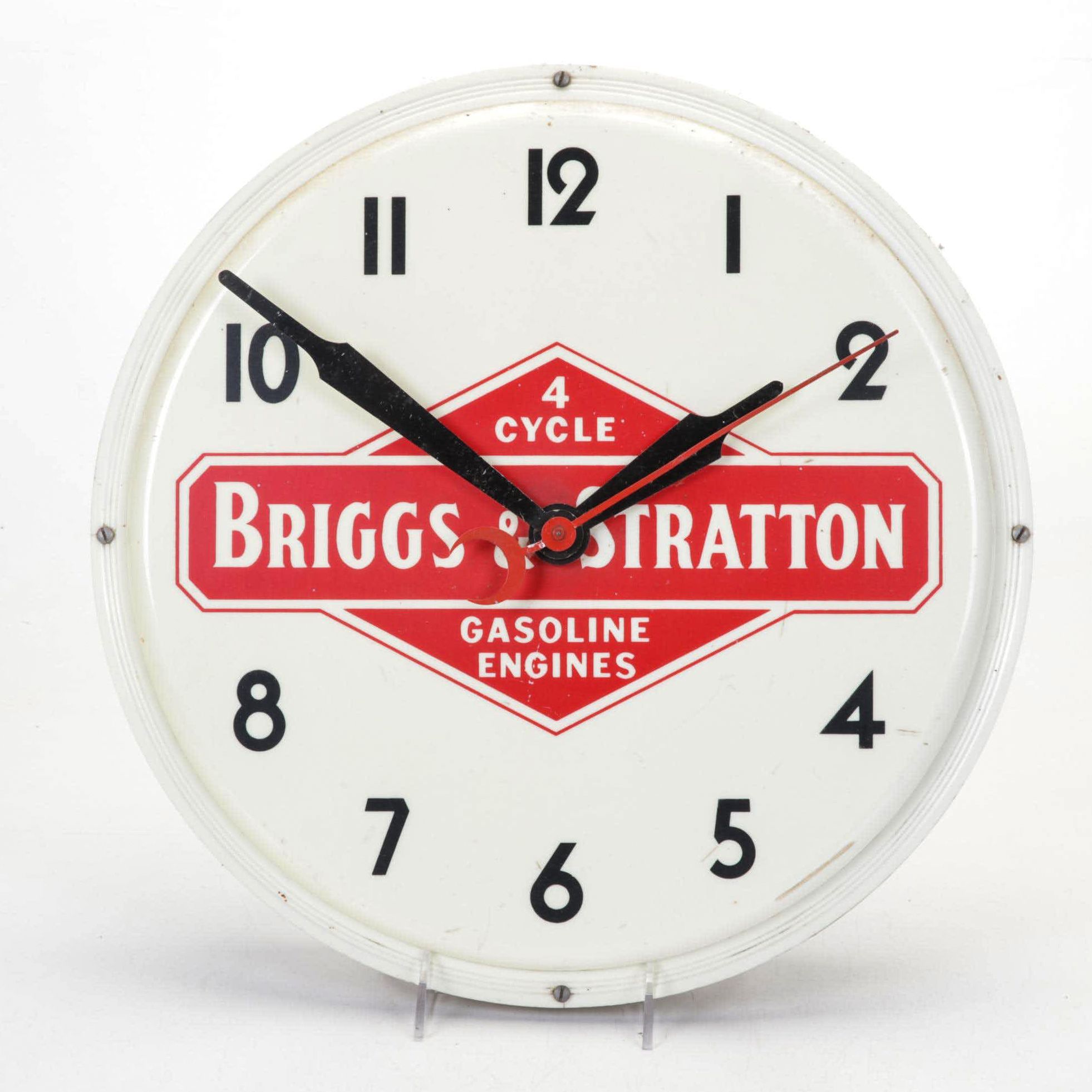 Briggs & Stratton Gasoline Engines Illuminated Advertising Clock, Mid-20th C.