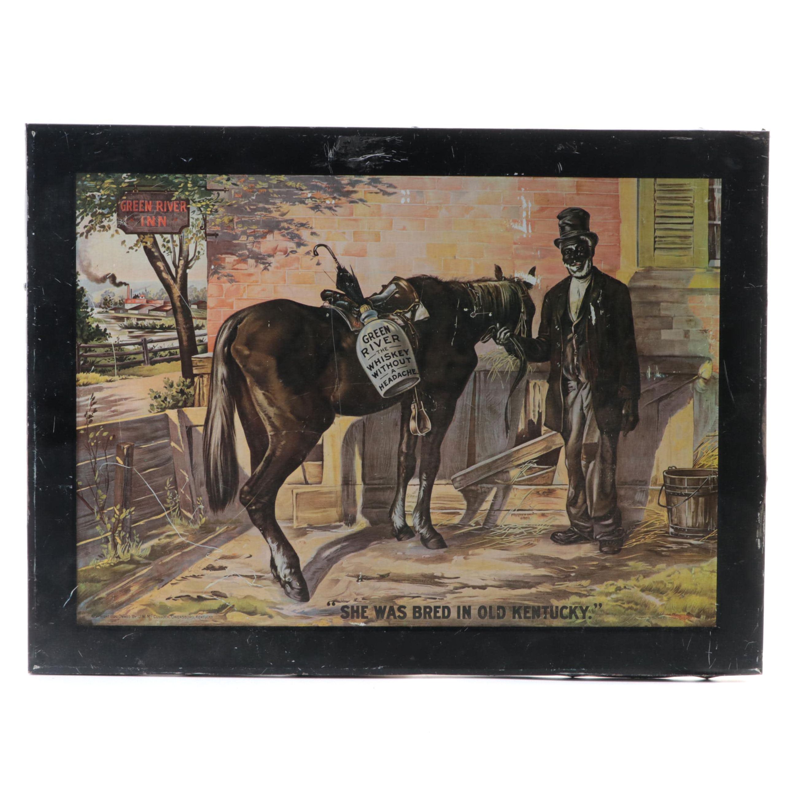 Green River Whiskey Tin Lithograph Reproduction Advertising Sign