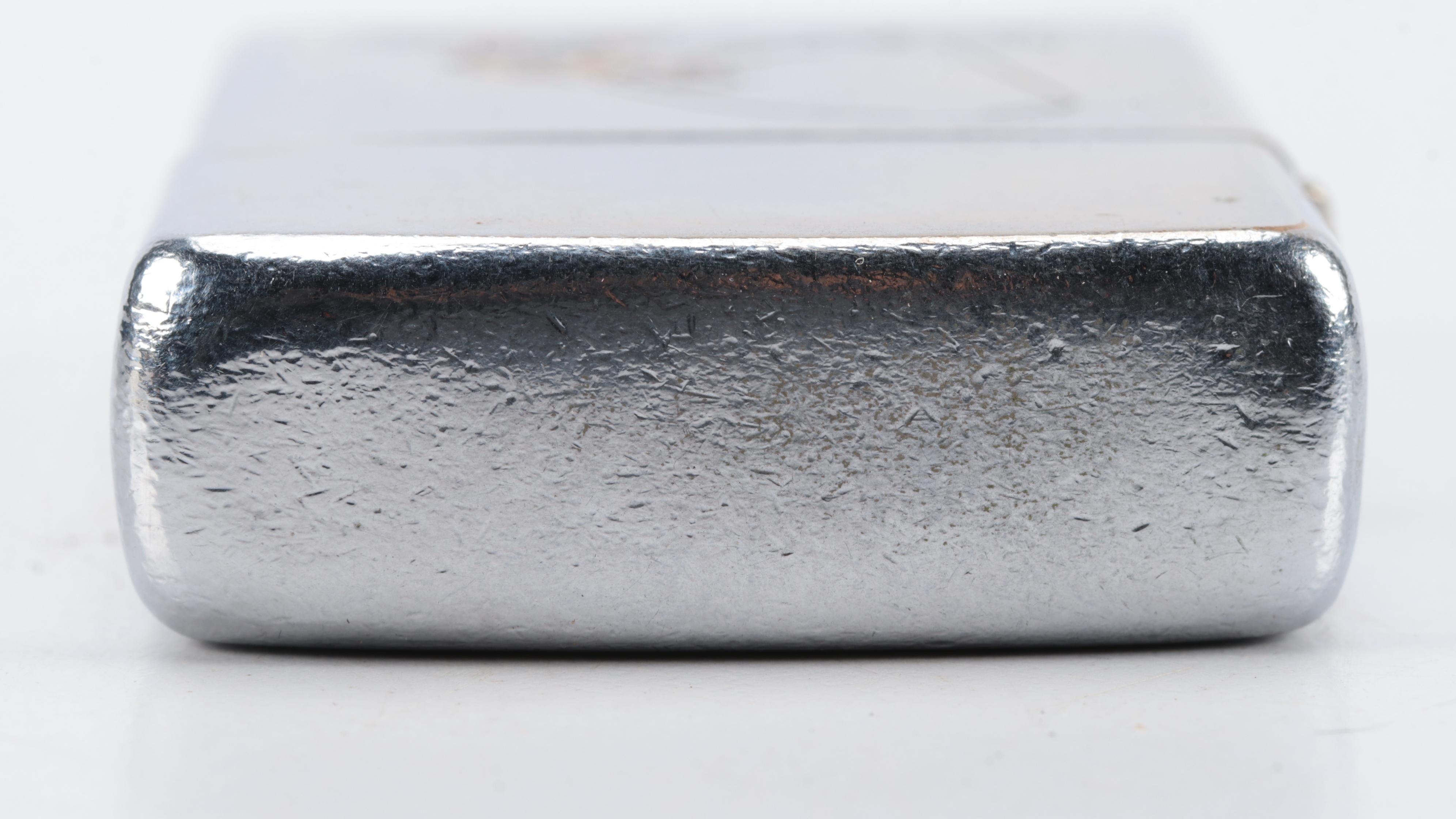 Zippo Metal Lighter with Engraved Fly-Fisherman on Case, 1950-1957