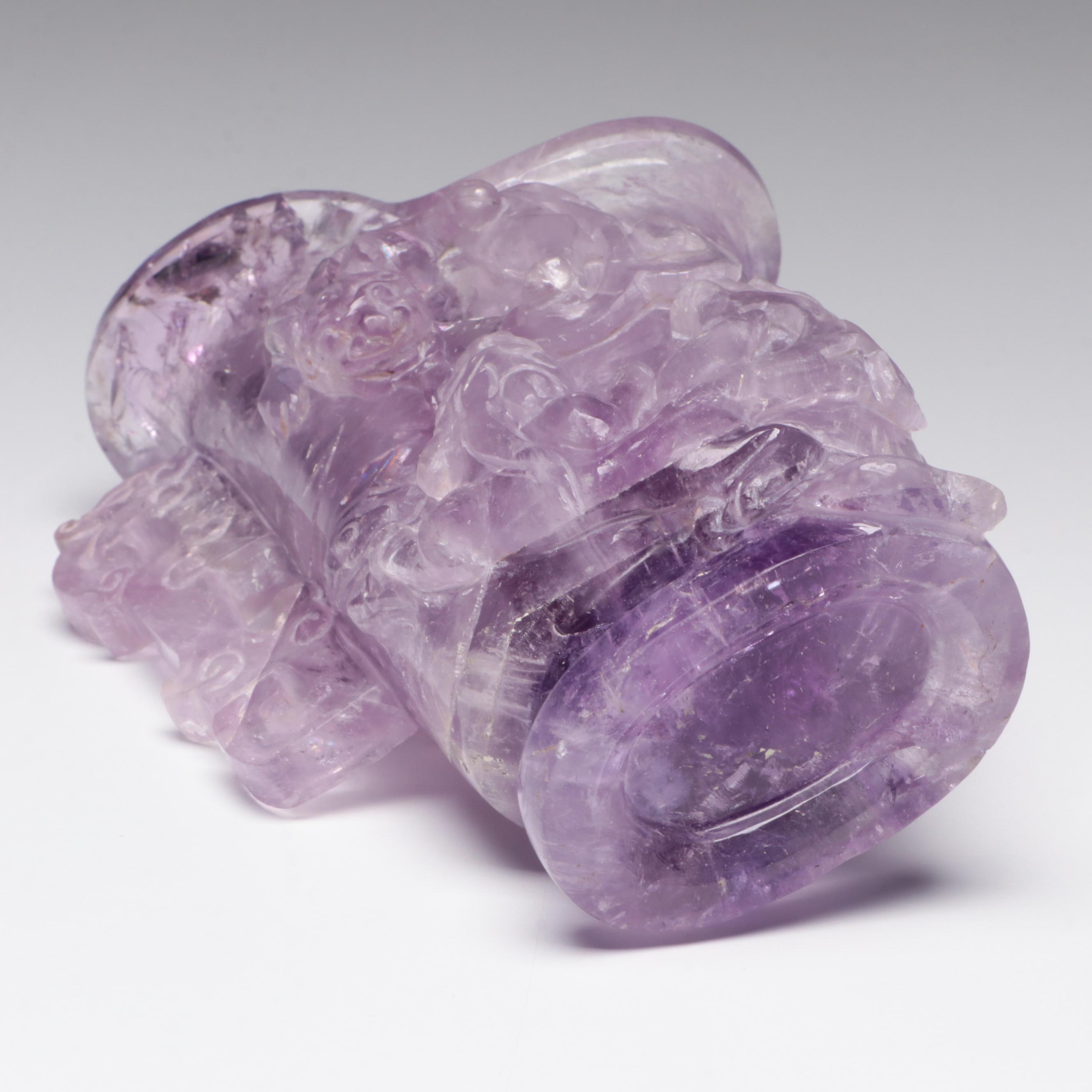 Chinese Carved Amethyst Libation Cup