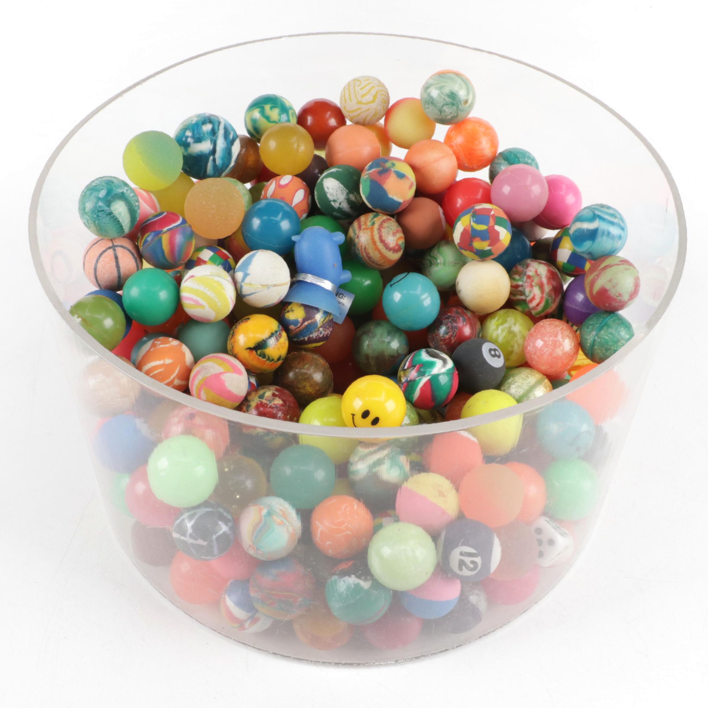 Smiley Face, Cue Ball and Other Rubber Bouncy Balls