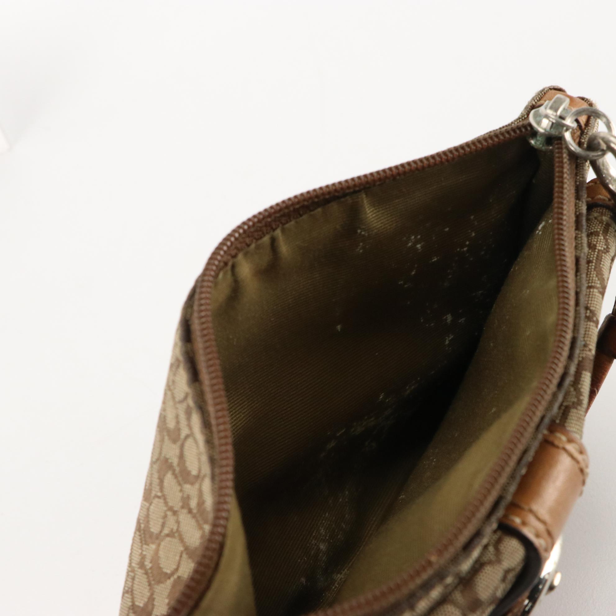 Coach KissLock Signature Canvas Carryall Satchel and Mini C Wristlet