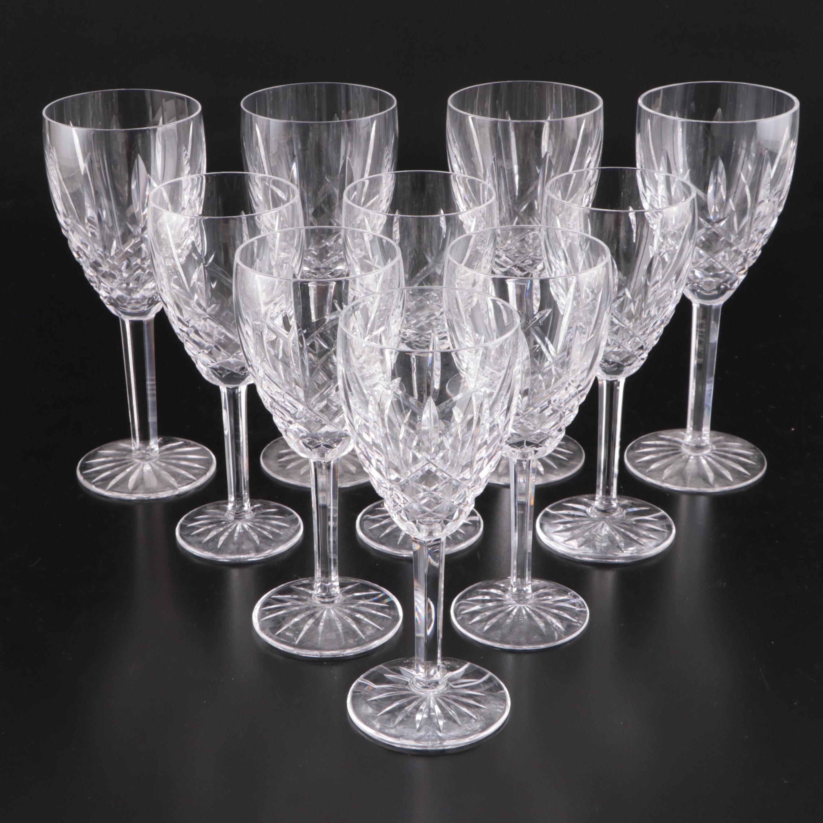 Waterford Crystal "Araglin" Water and Wine Glasses, 1987-2022
