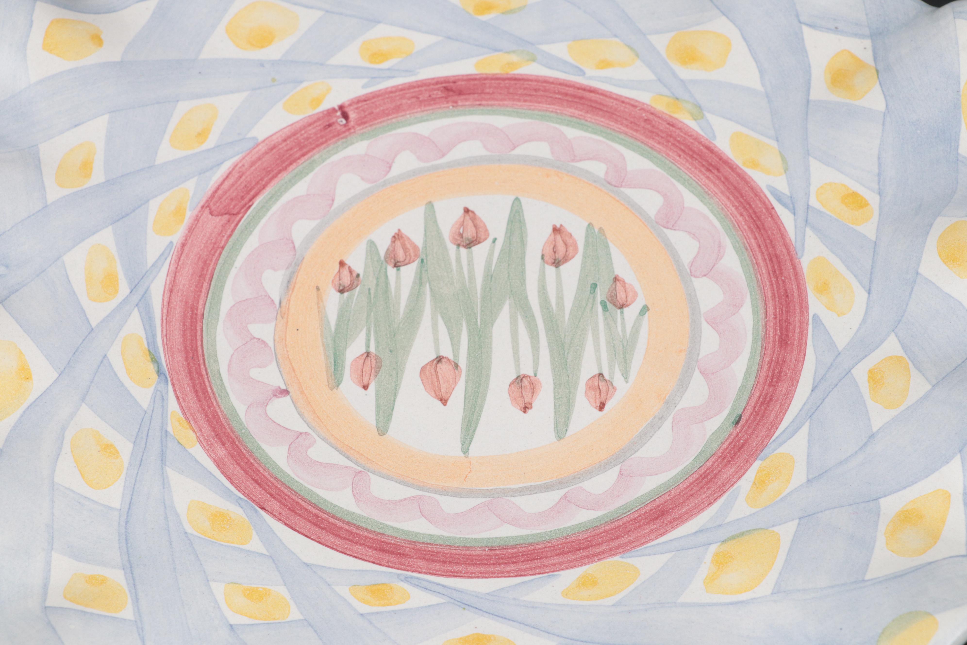 MacKenzie-Childs Tea Set and Cake Stand, Late 20th Century