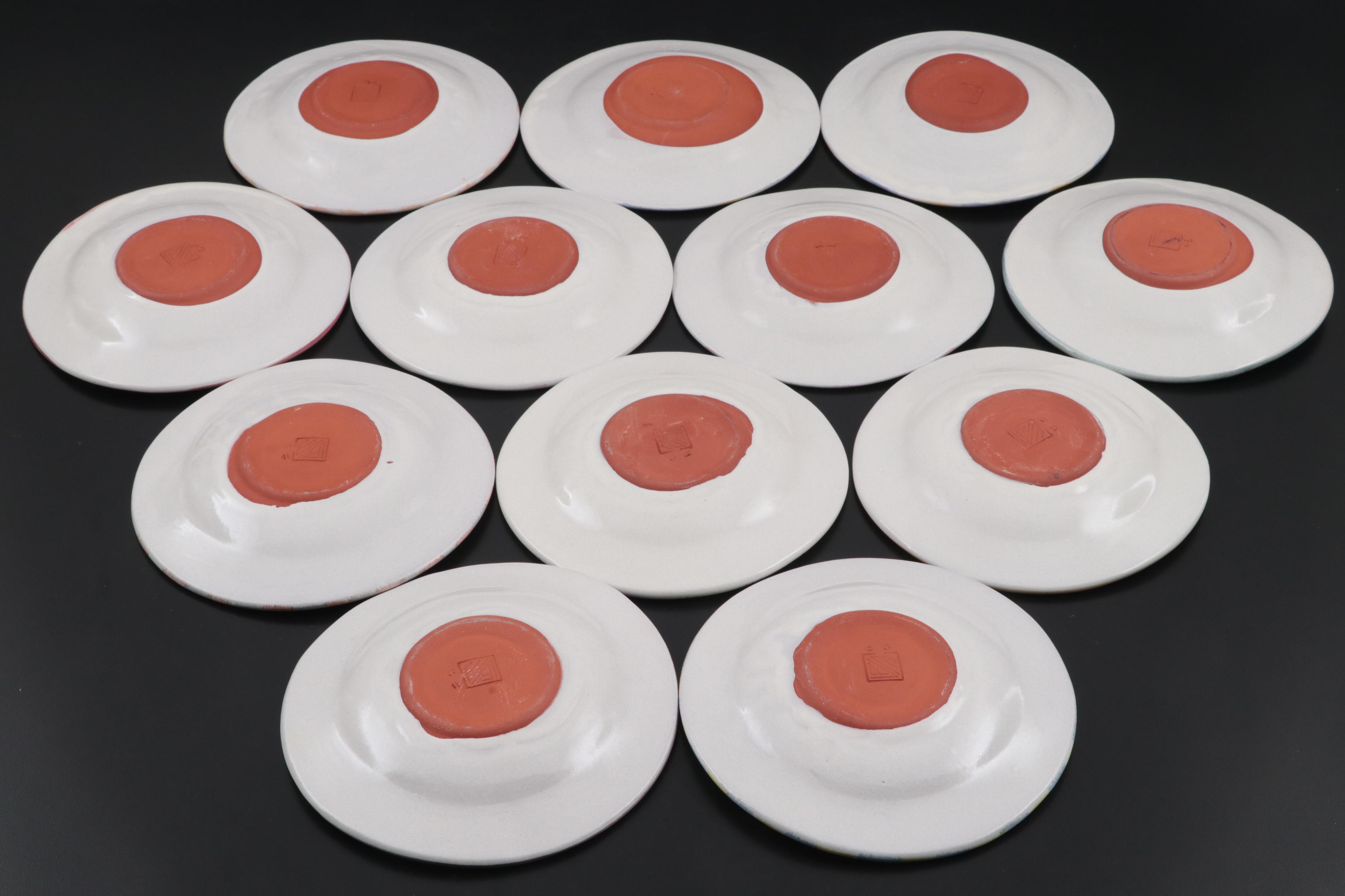 MacKenzie-Childs Tea Set and Cake Stand, Late 20th Century