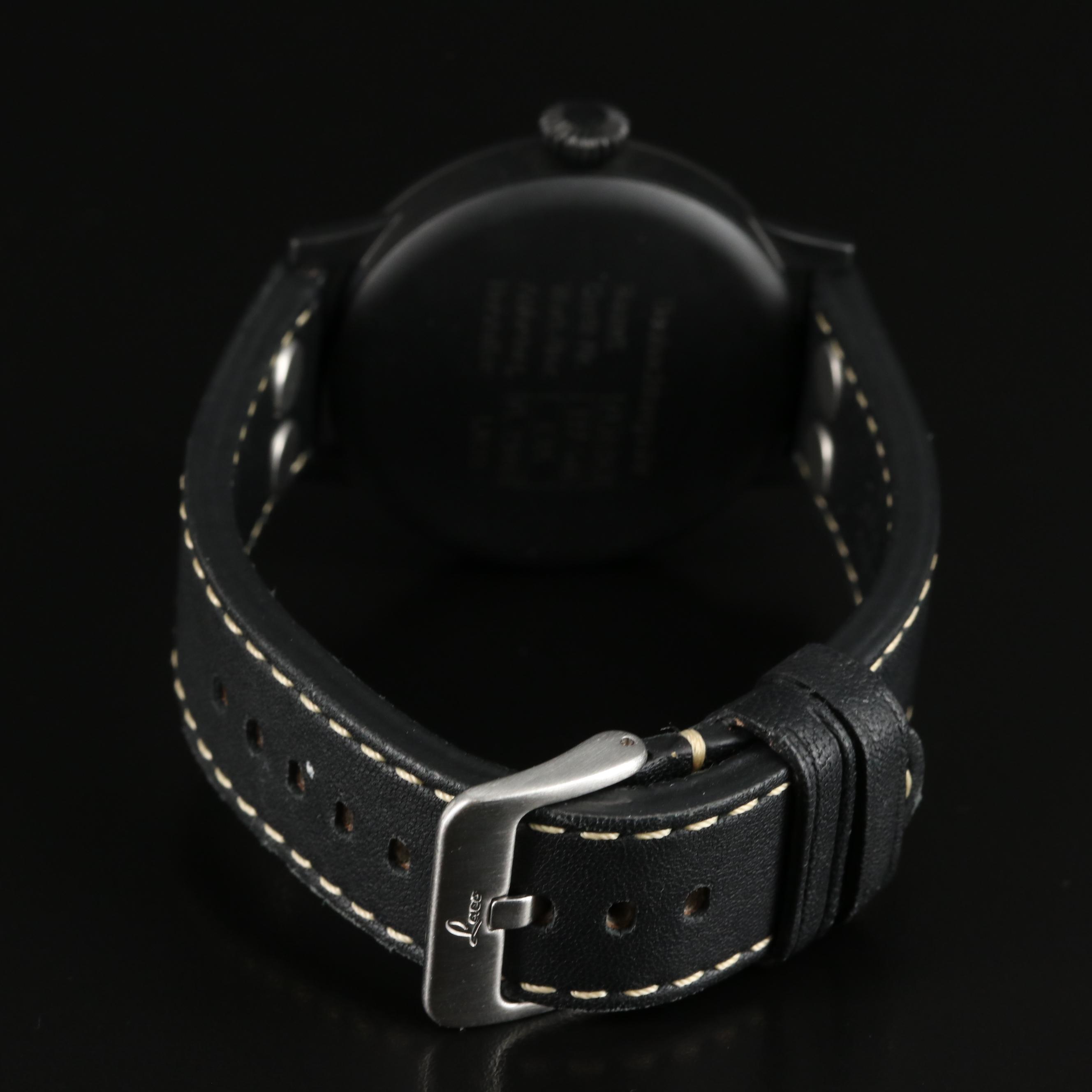 Laco Pilot Stainless Steel Black Dial Quartz Watch