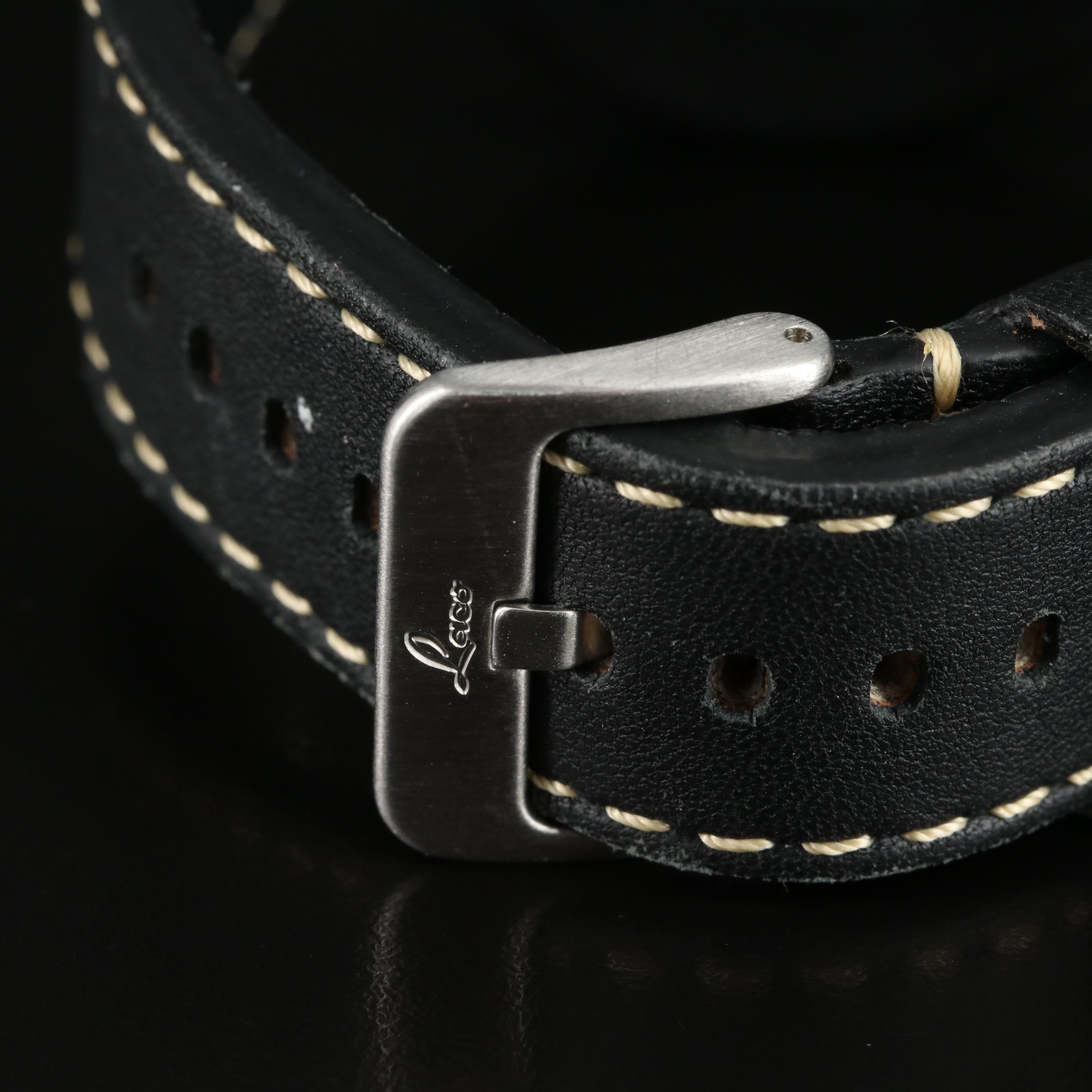 Laco Pilot Stainless Steel Black Dial Quartz Watch