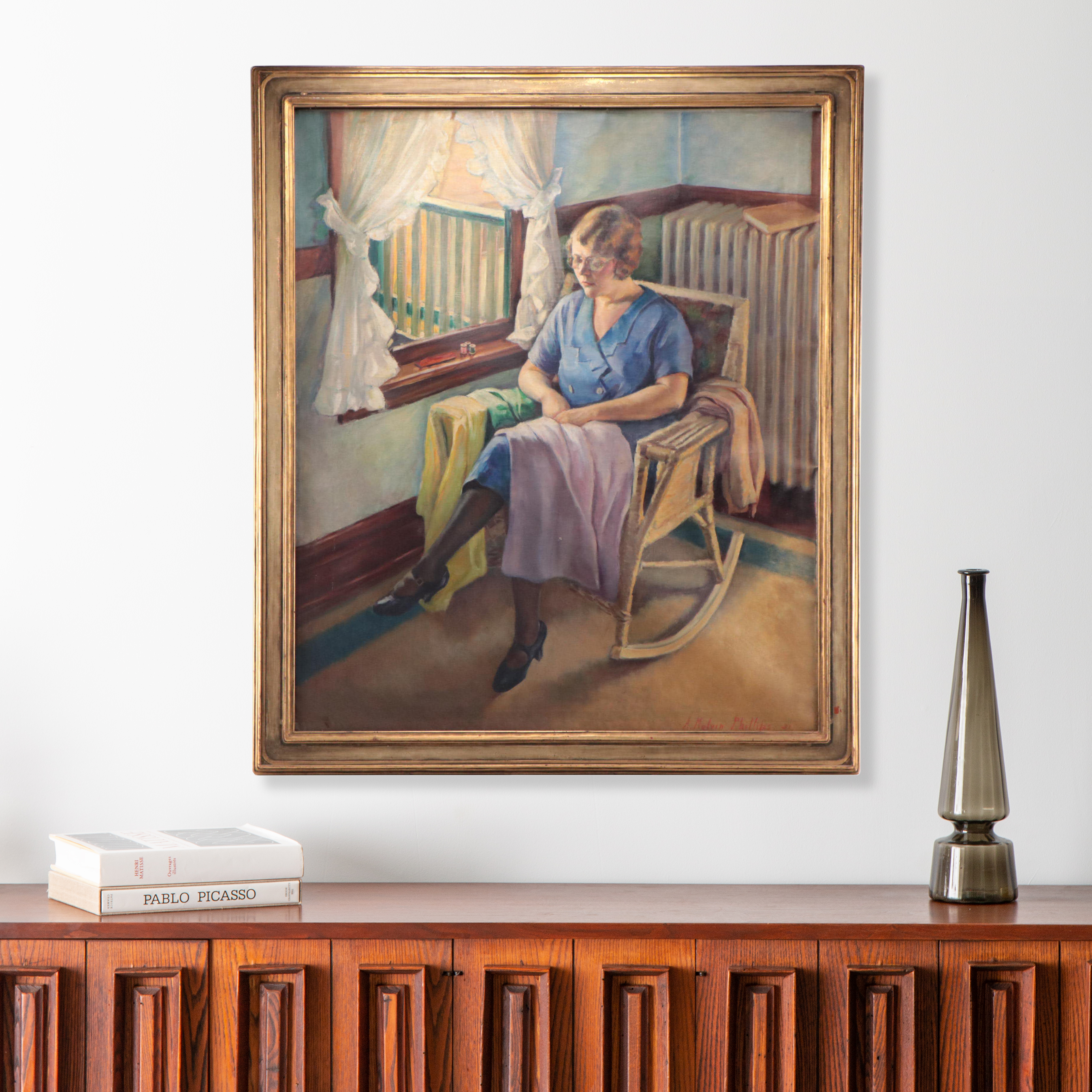 A. Melvin Phillips Oil Painting Portrait of Woman in Repose, 1921