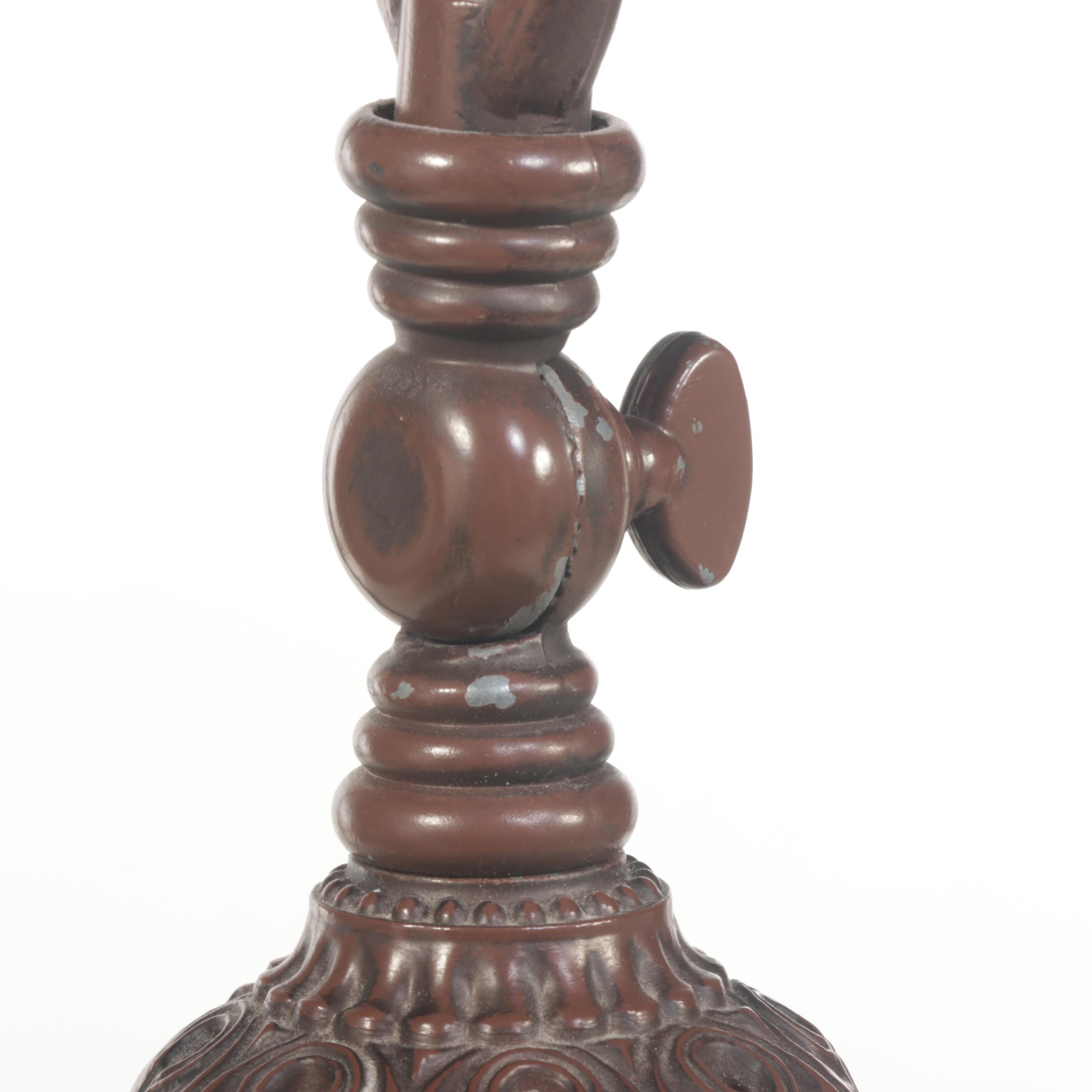 Victorian Style Bridge Arm Floor lamp With Dragonfly Slag Glass Shade