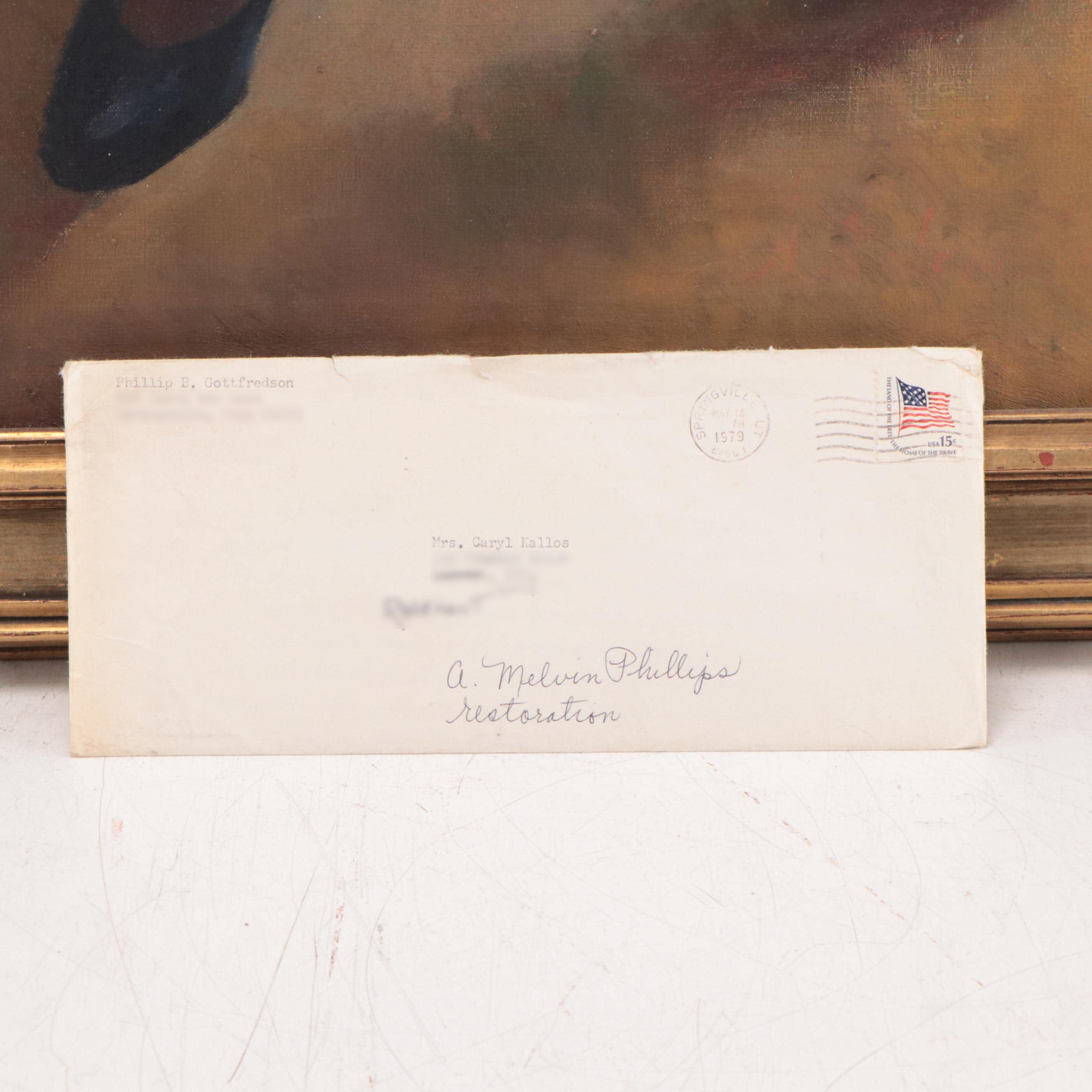 A. Melvin Phillips Oil Painting Portrait of Woman in Repose, 1921