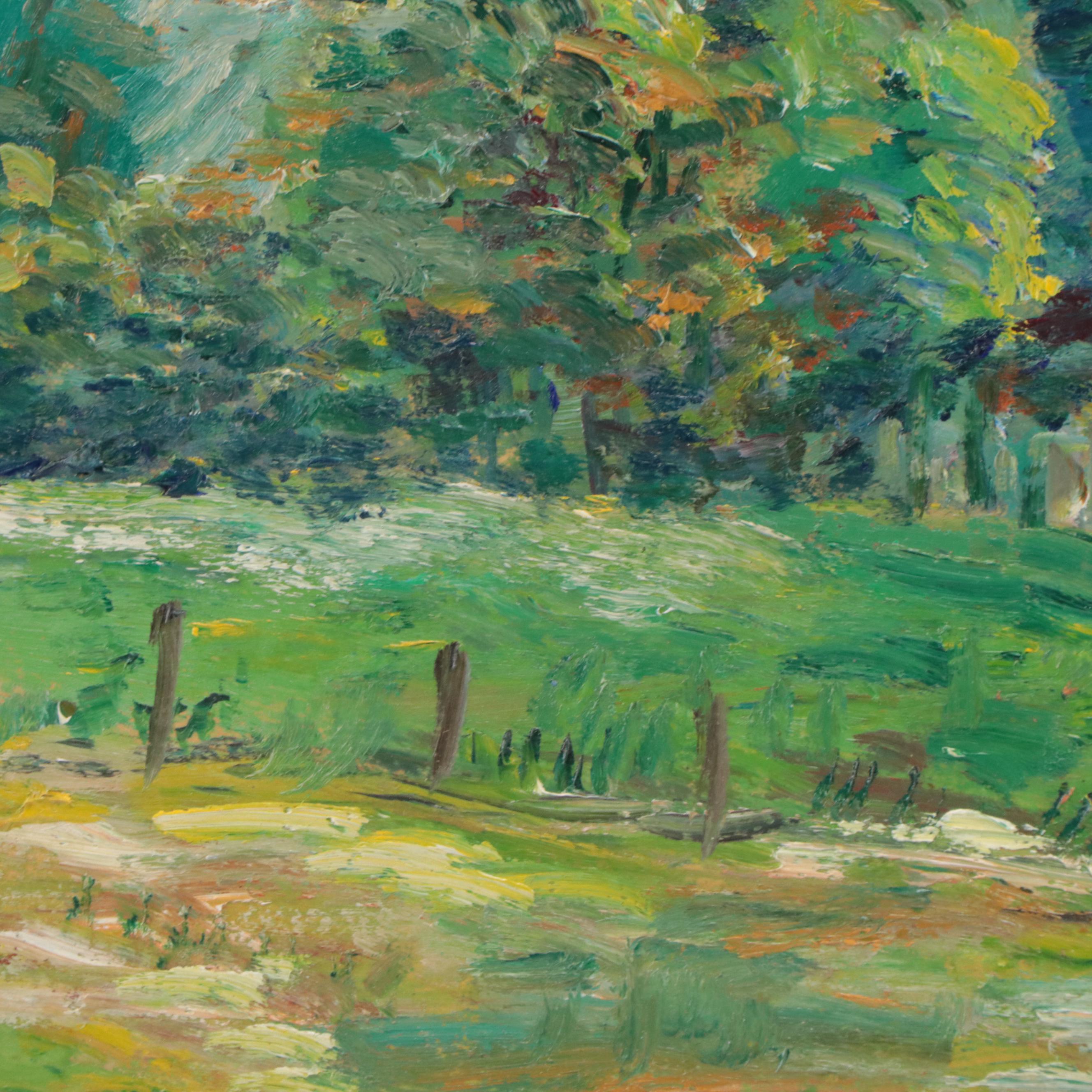 Oil Painting of a Green Landscape