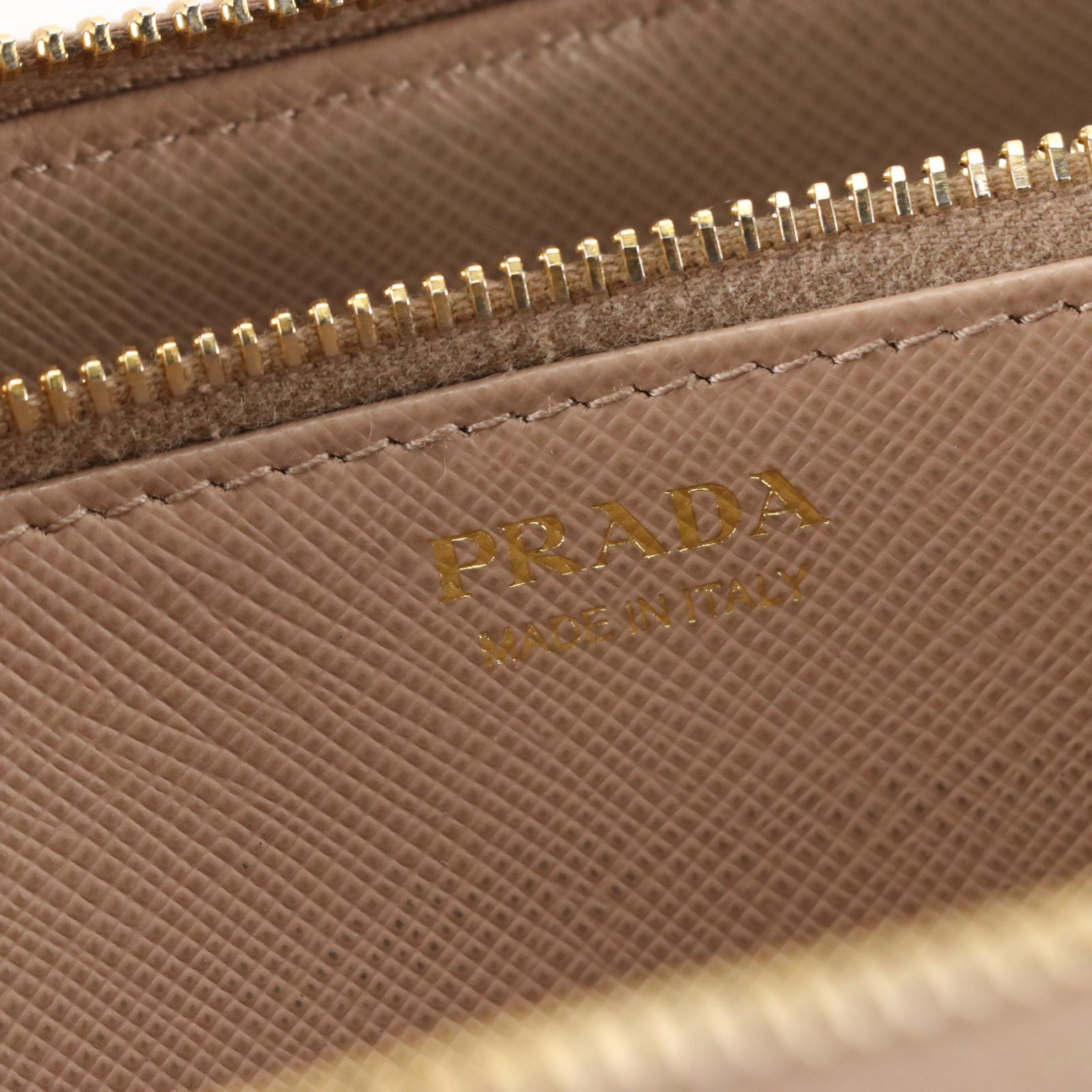 Prada Saffiano Leather Zip Around Wallet