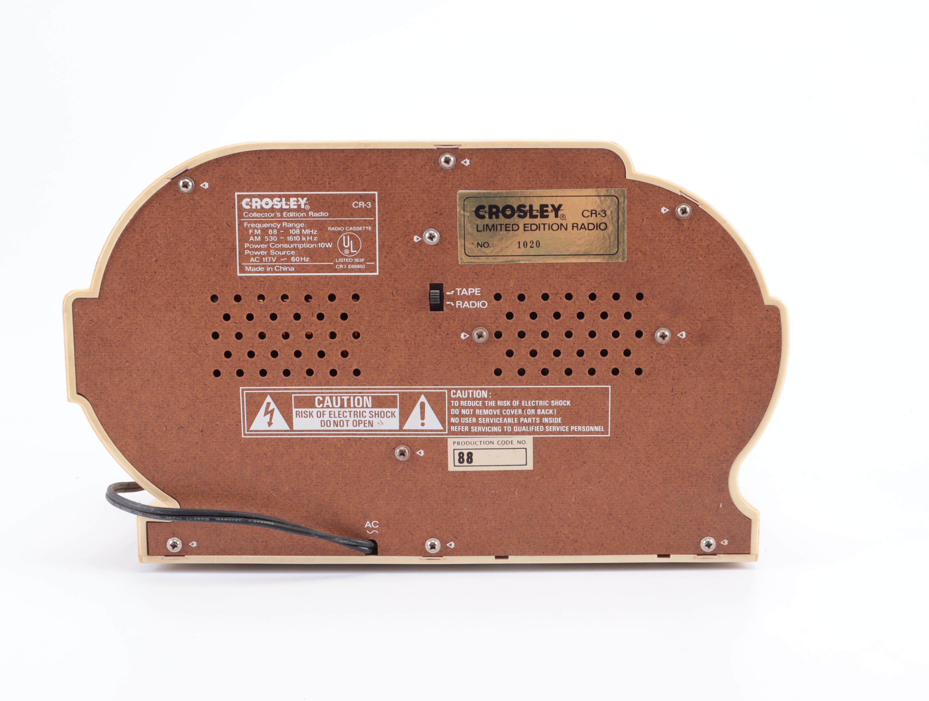 Crosley Collector's Edition AM/FM Radio and Cassette Tape Player