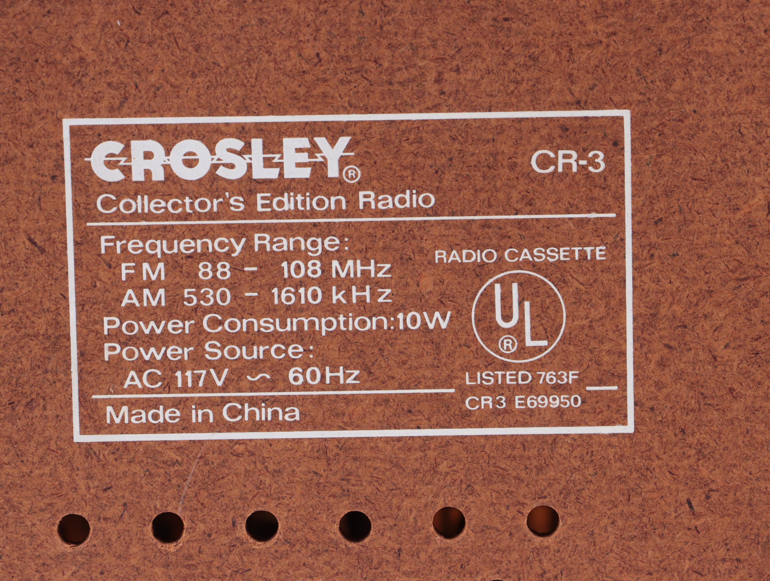 Crosley Collector's Edition AM/FM Radio and Cassette Tape Player