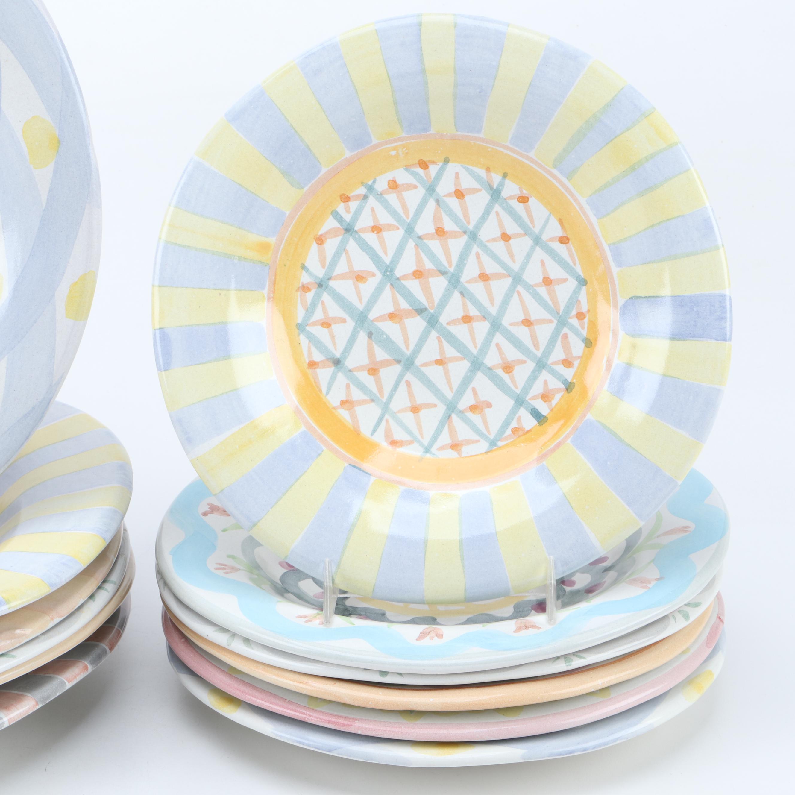 Mackenzie-Childs "Keukenhof" Glazed Terracotta Chowder Bowls and Other Tableware