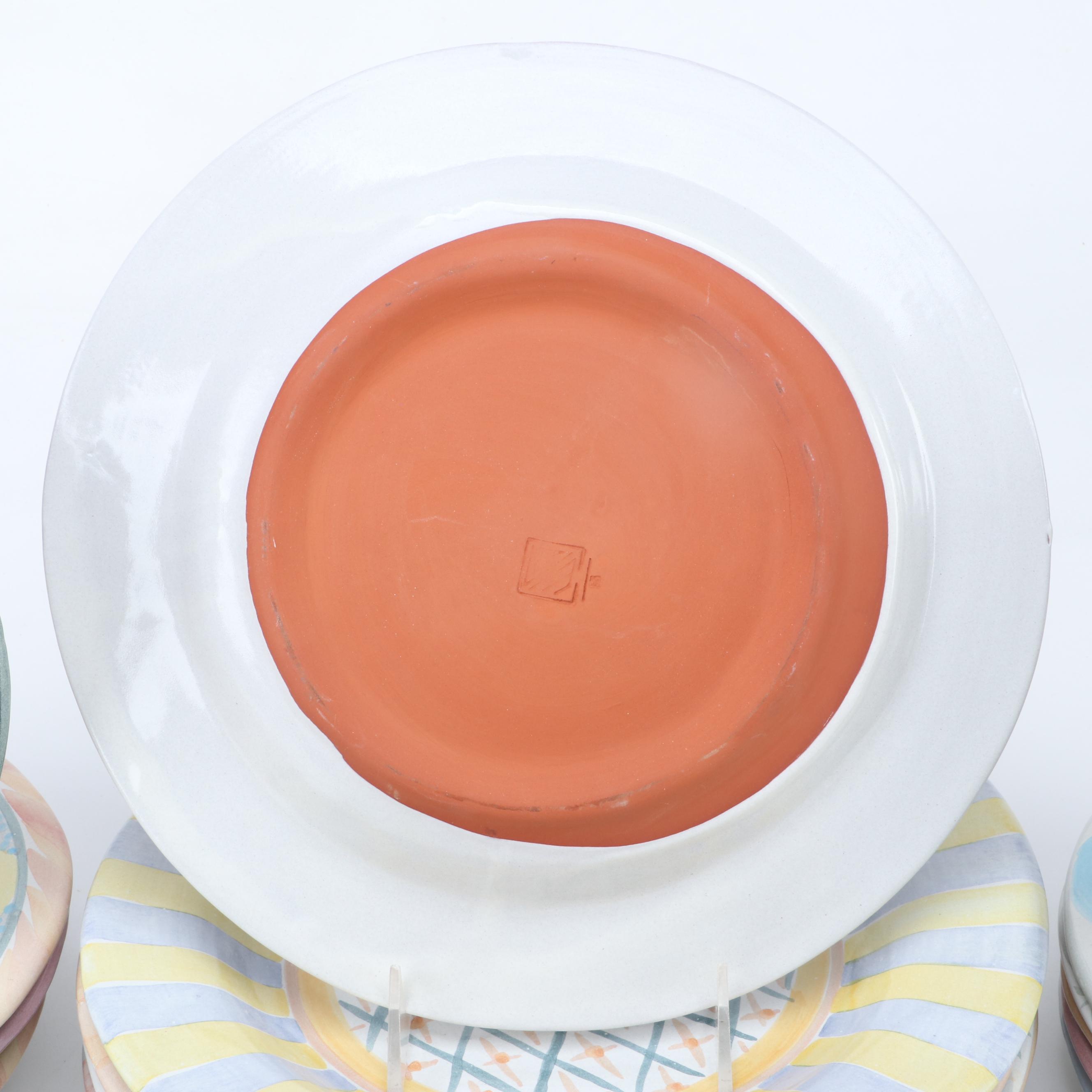 Mackenzie-Childs "Keukenhof" Glazed Terracotta Chowder Bowls and Other Tableware