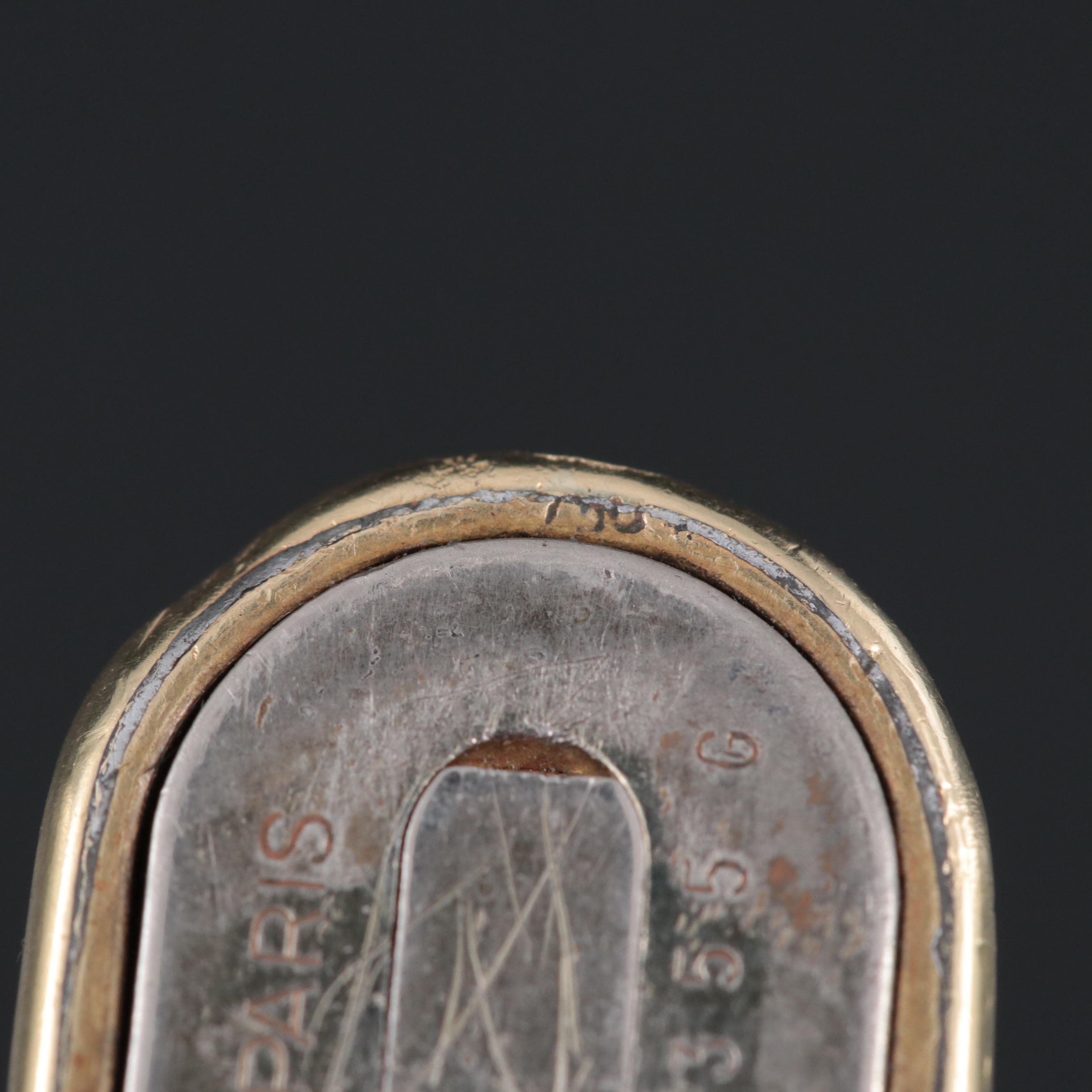 Cartier 18K Gold Case Basket Weave Butane Lighter, Late 20th Century