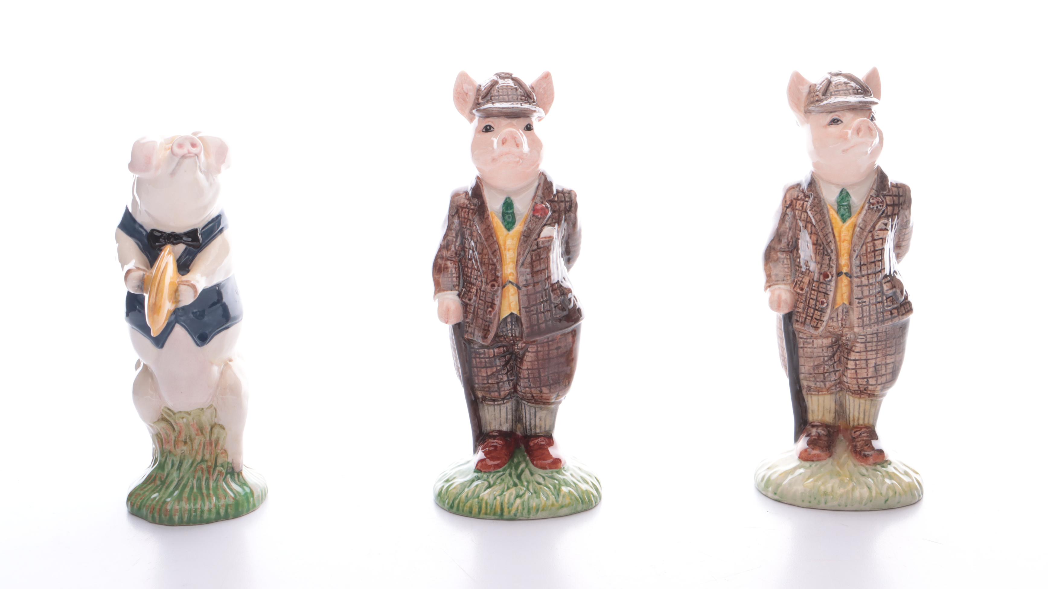 Beswick "Pig Promenade" Earthenware Figurines and Other Beswick Figurines