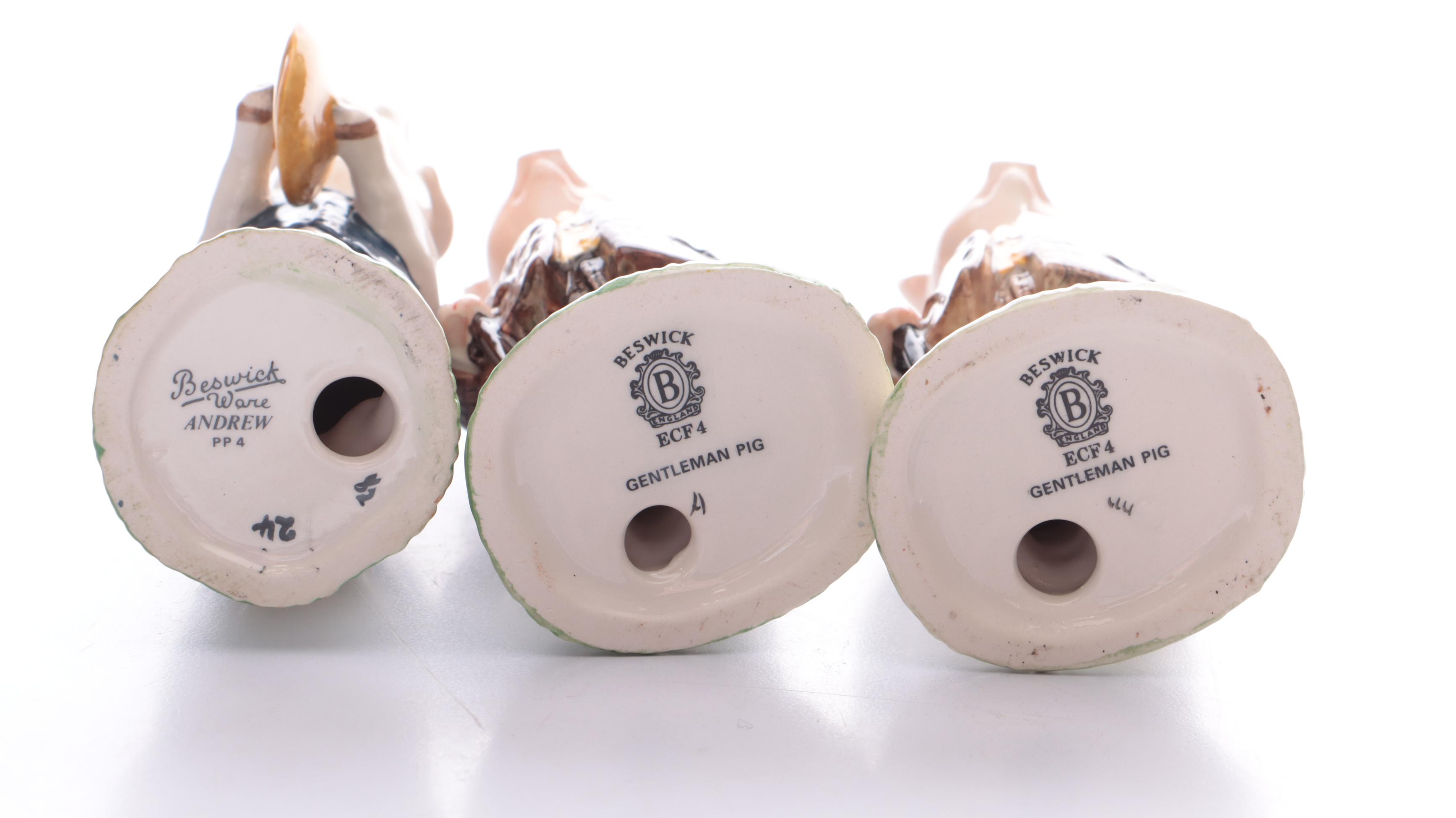 Beswick "Pig Promenade" Earthenware Figurines and Other Beswick Figurines