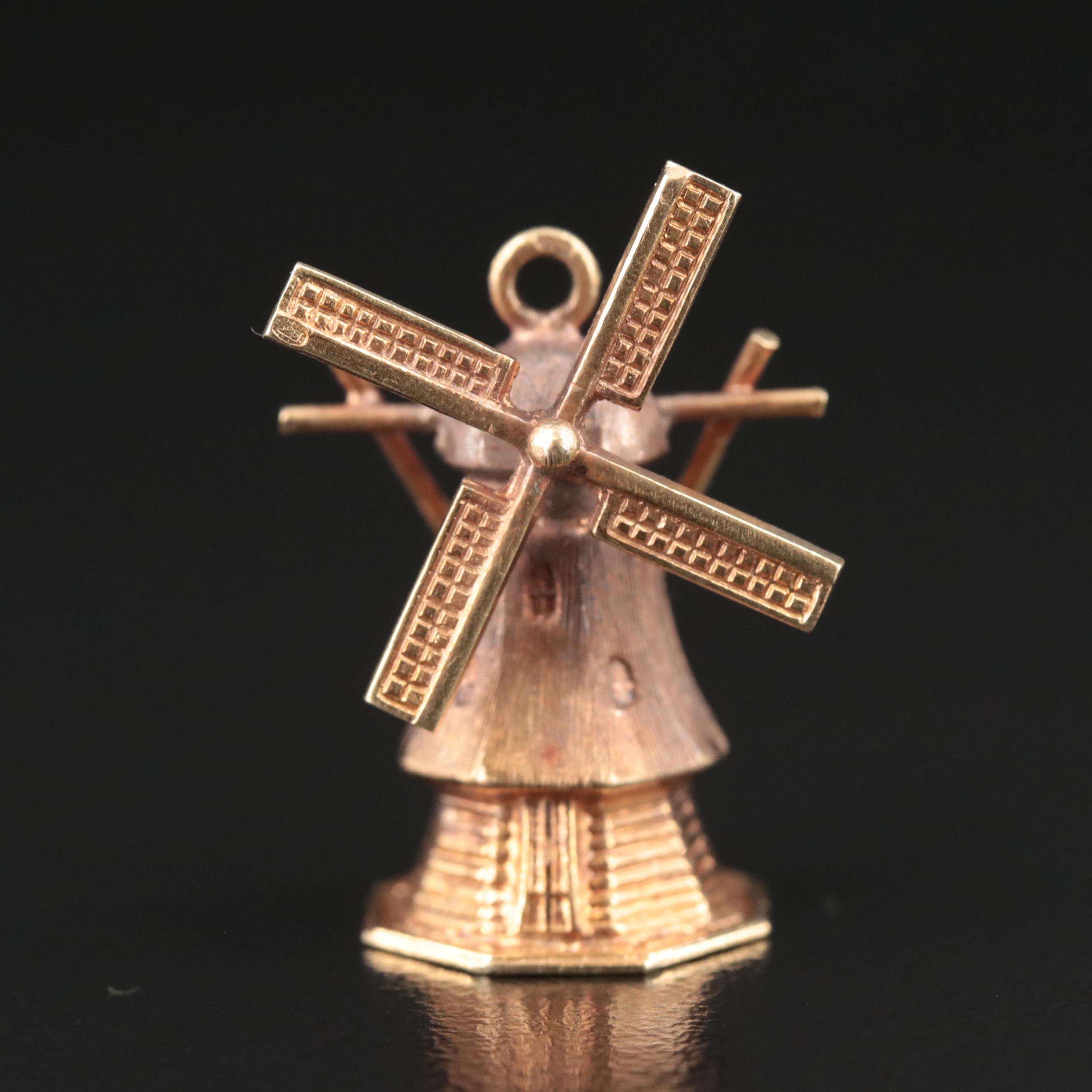 Vintage 14K Windmill Charm