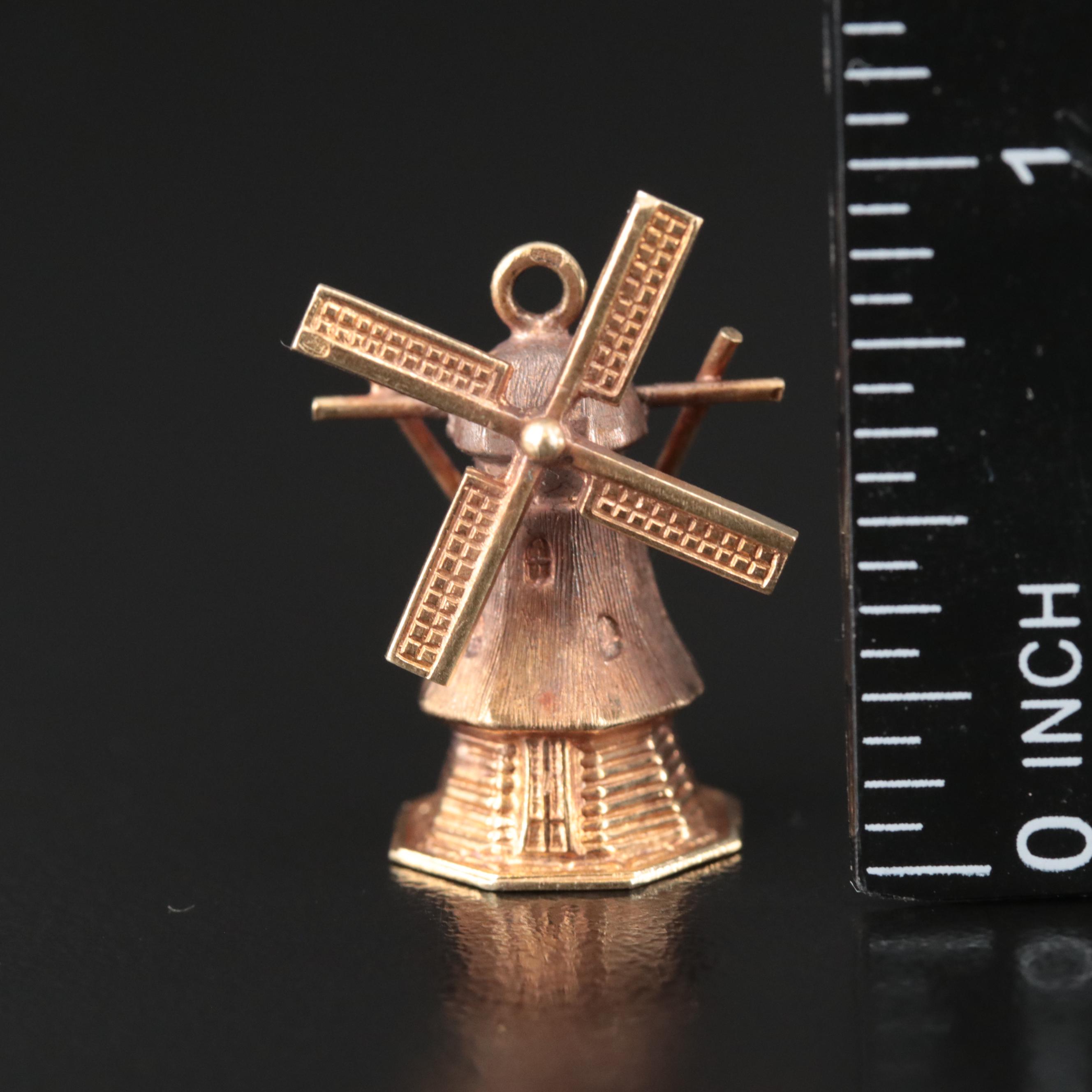 Vintage 14K Windmill Charm