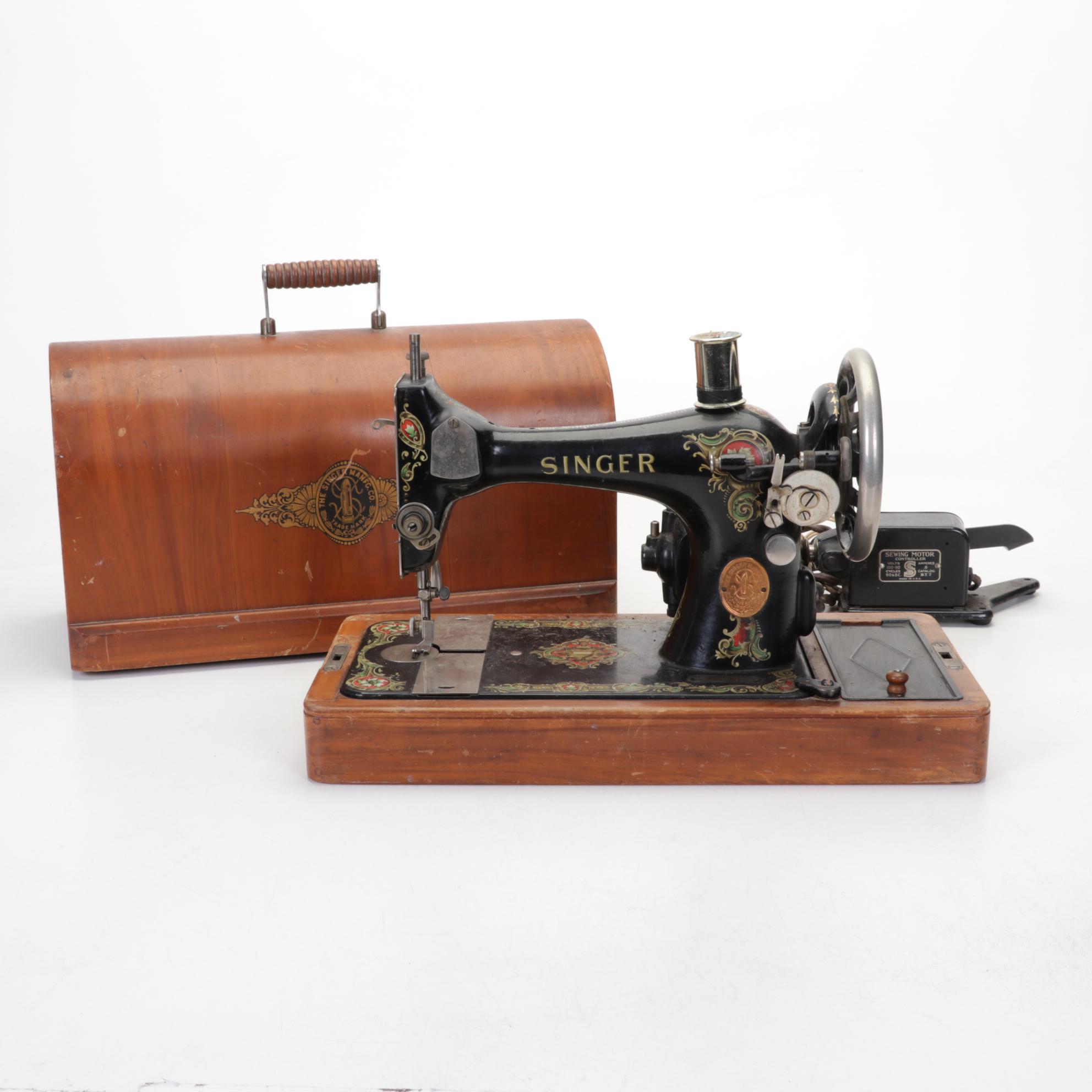 Singer Manufacturing Co Hand-Crank Sewing Machine, 1910