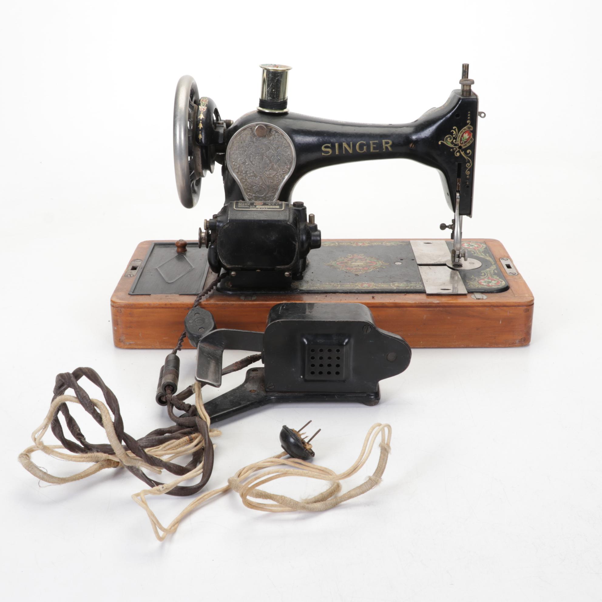 Singer Manufacturing Co Hand-Crank Sewing Machine, 1910